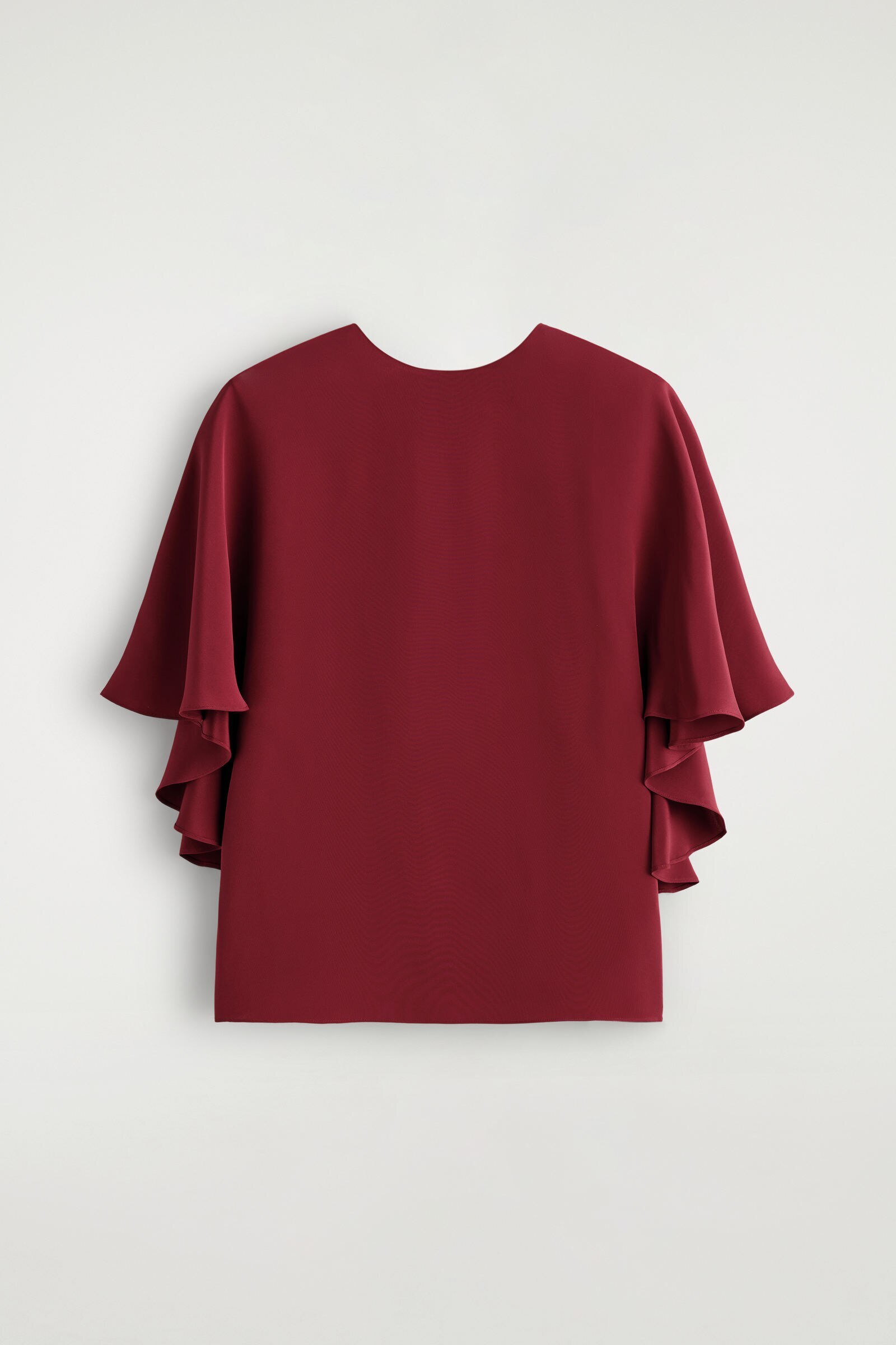 DRAPED SILK TOPCRIMSON