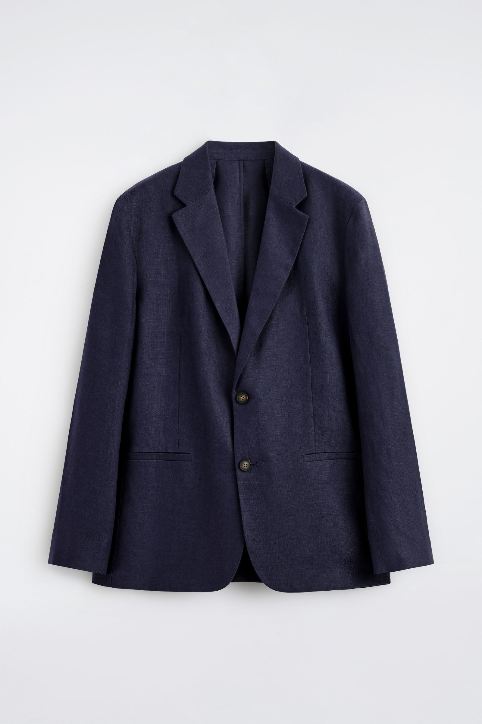 SINGLE-BREASTED LINEN BLAZERNAVY