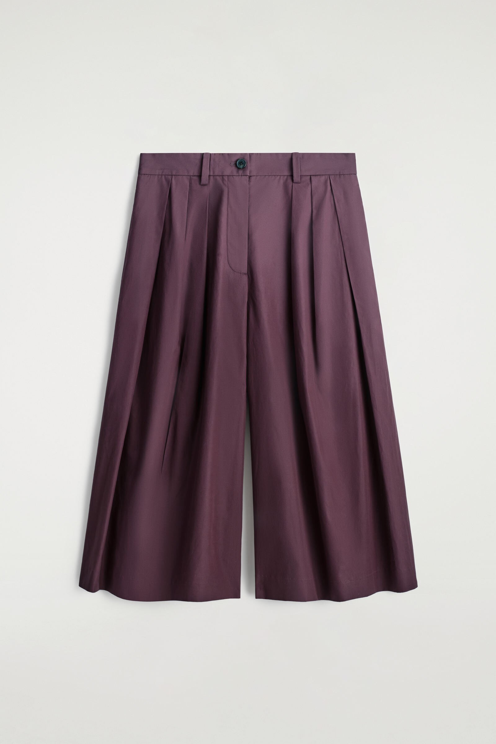 PLEATED COTTON CULOTTESBORDEAUX