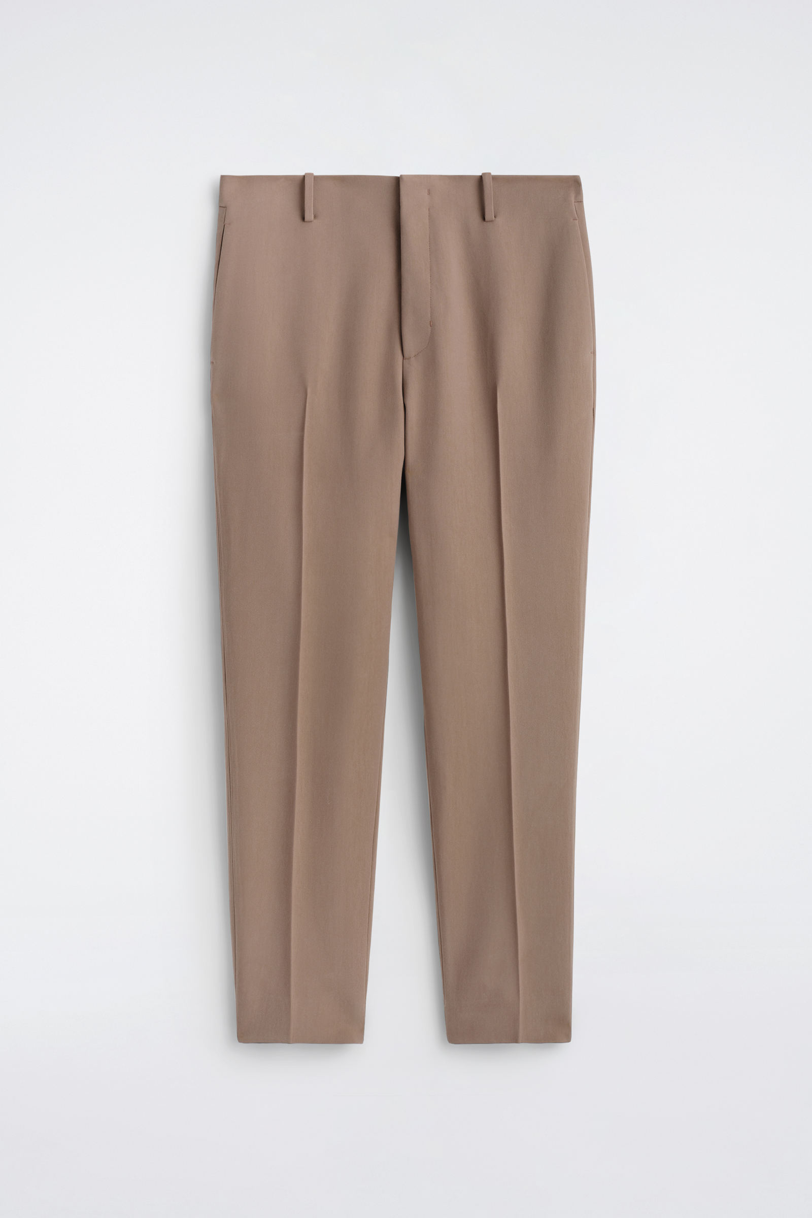 FLUID TWILL SLIM-FIT TROUSERSBISCUIT