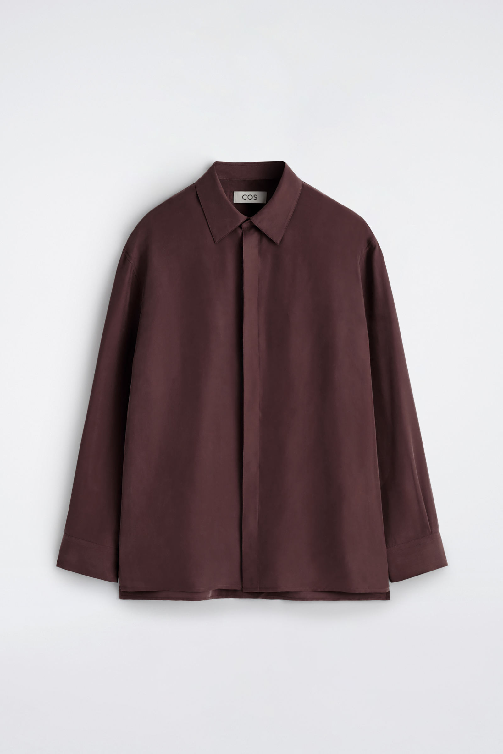 TAILORED SILK SHIRTMAHOGANY