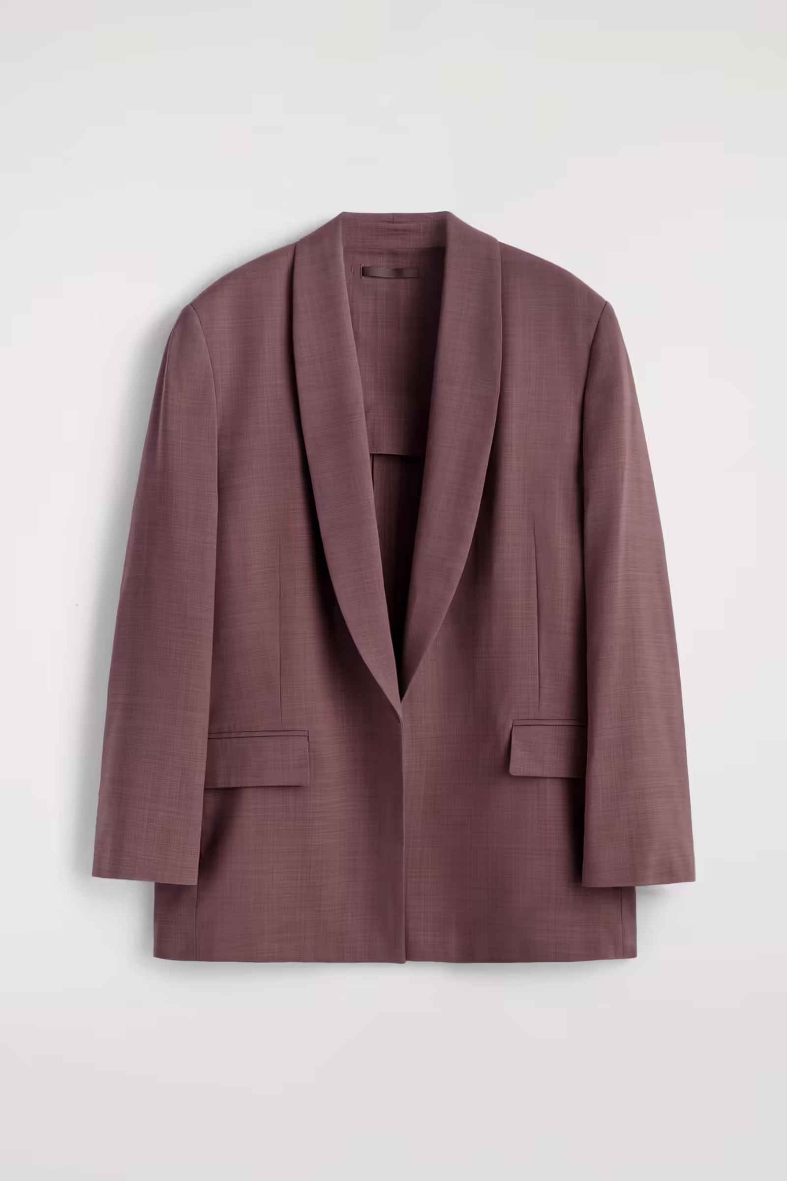SHAWL-COLLAR WOOL BLAZERMAHOGANY