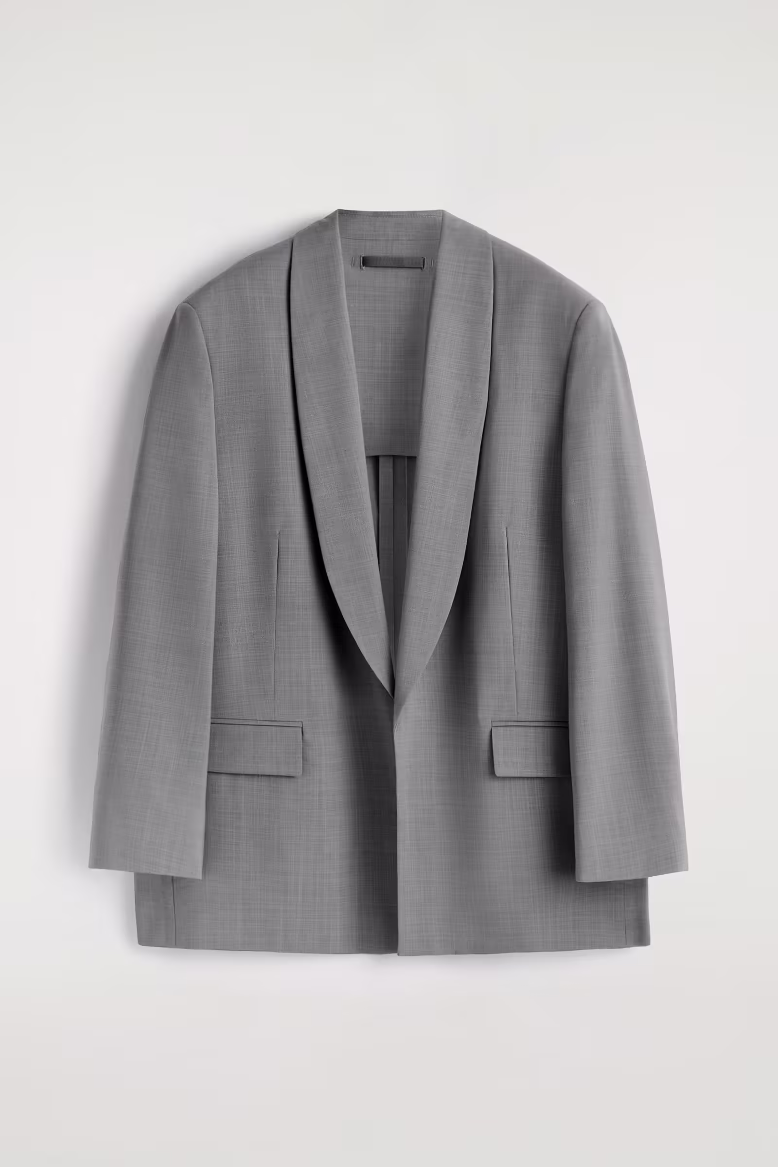 SHAWL-COLLAR WOOL BLAZERGRAPHITE