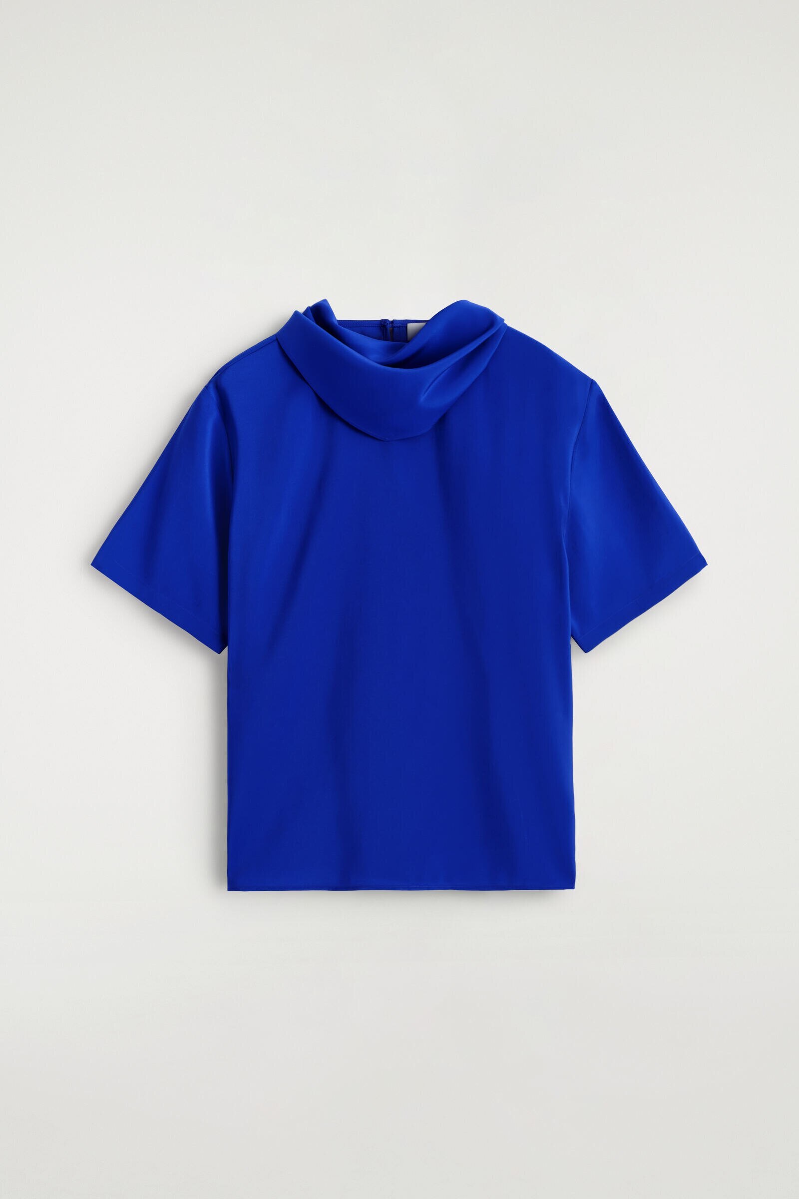 DRAPED SCARF-DETAIL TOPCOBALT BLUE