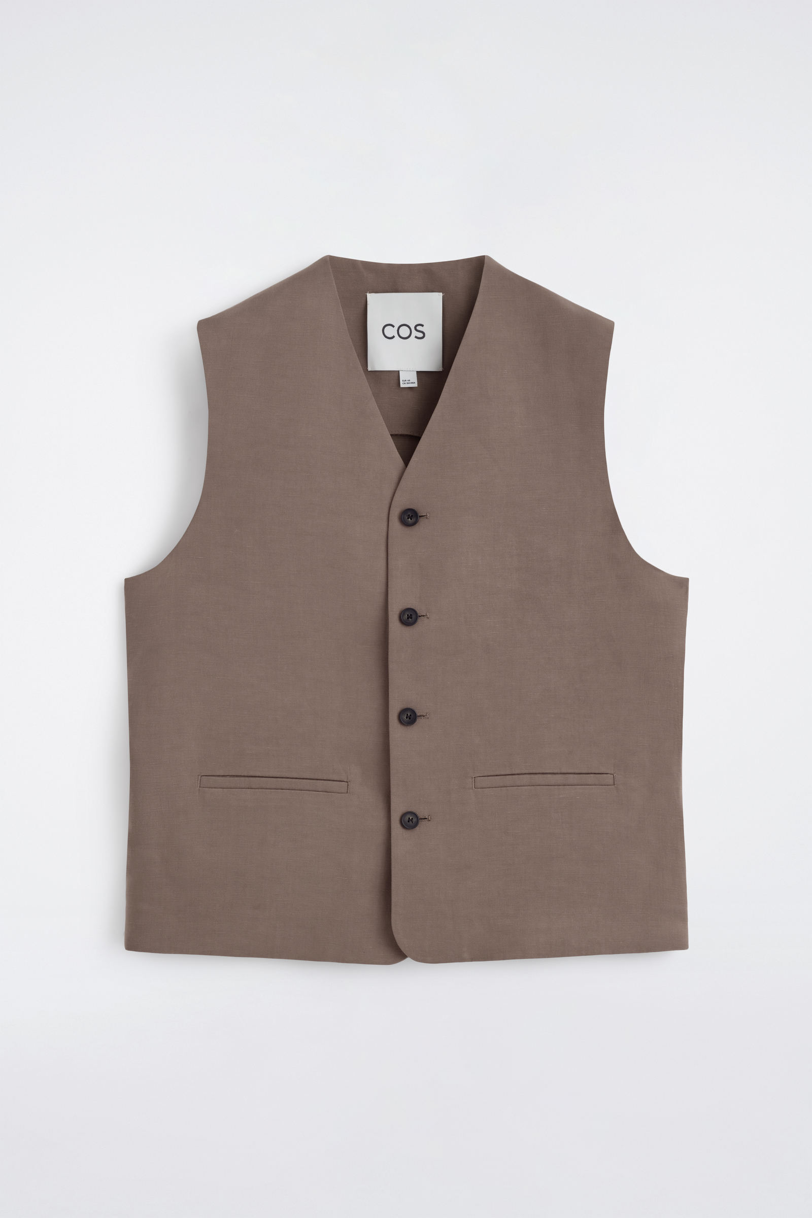 LINEN-BLEND WAISTCOATBROWN