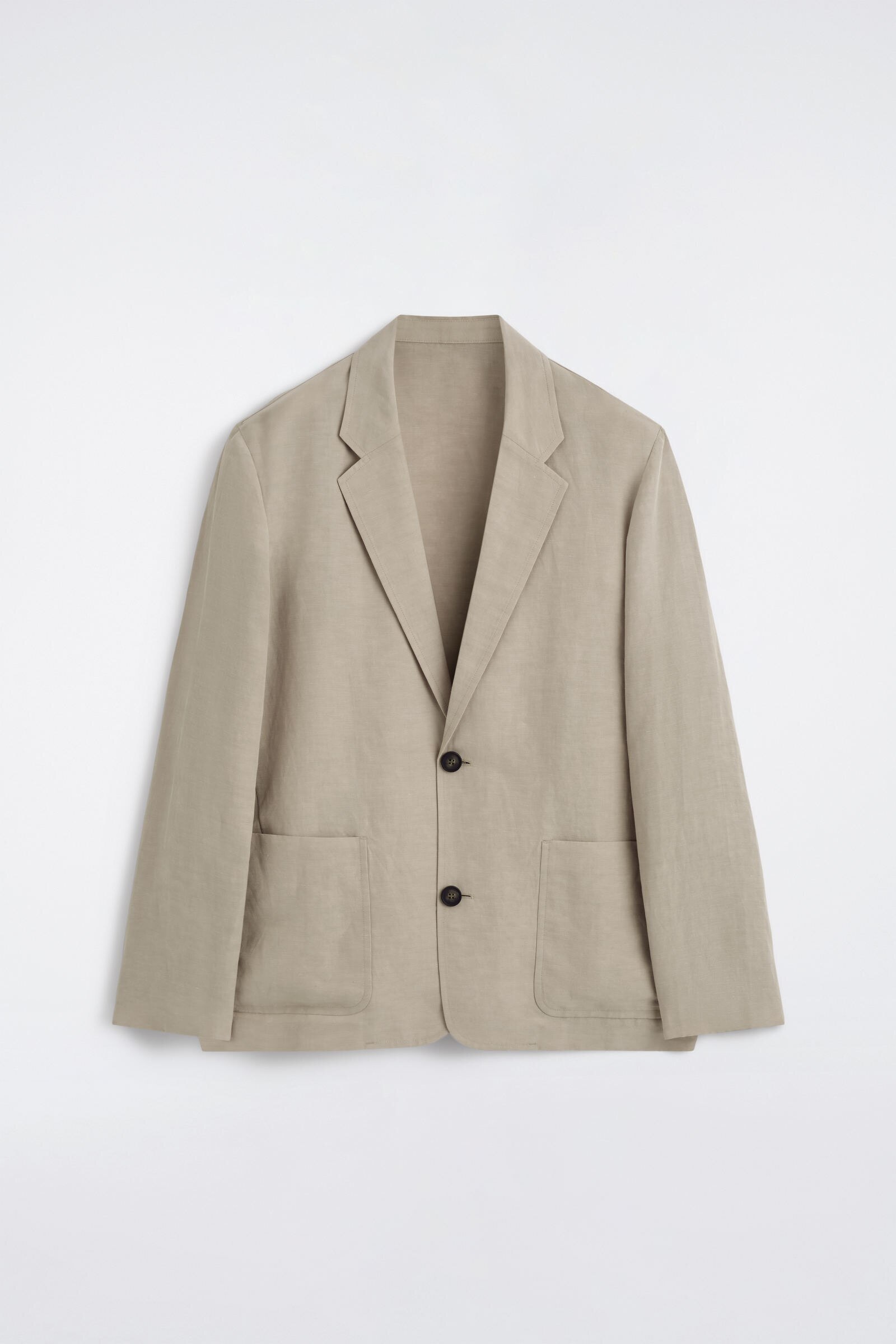 UNSTRUCTURED LINEN-BLEND BLAZERBEIGE