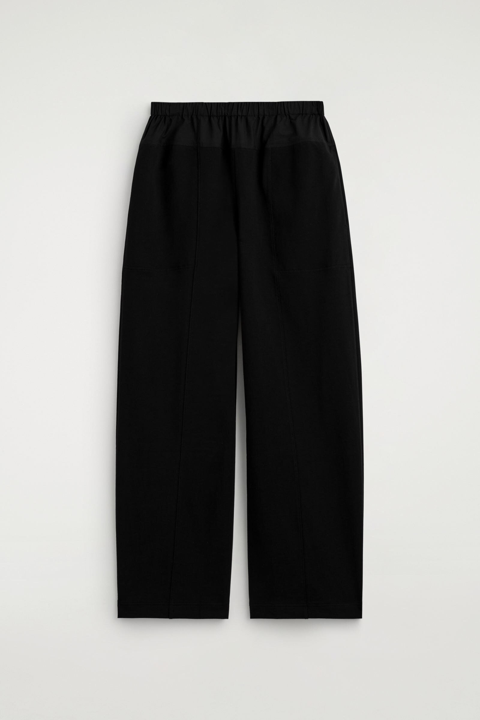 POPLIN-PANELLED JERSEY TROUSERSBLACK