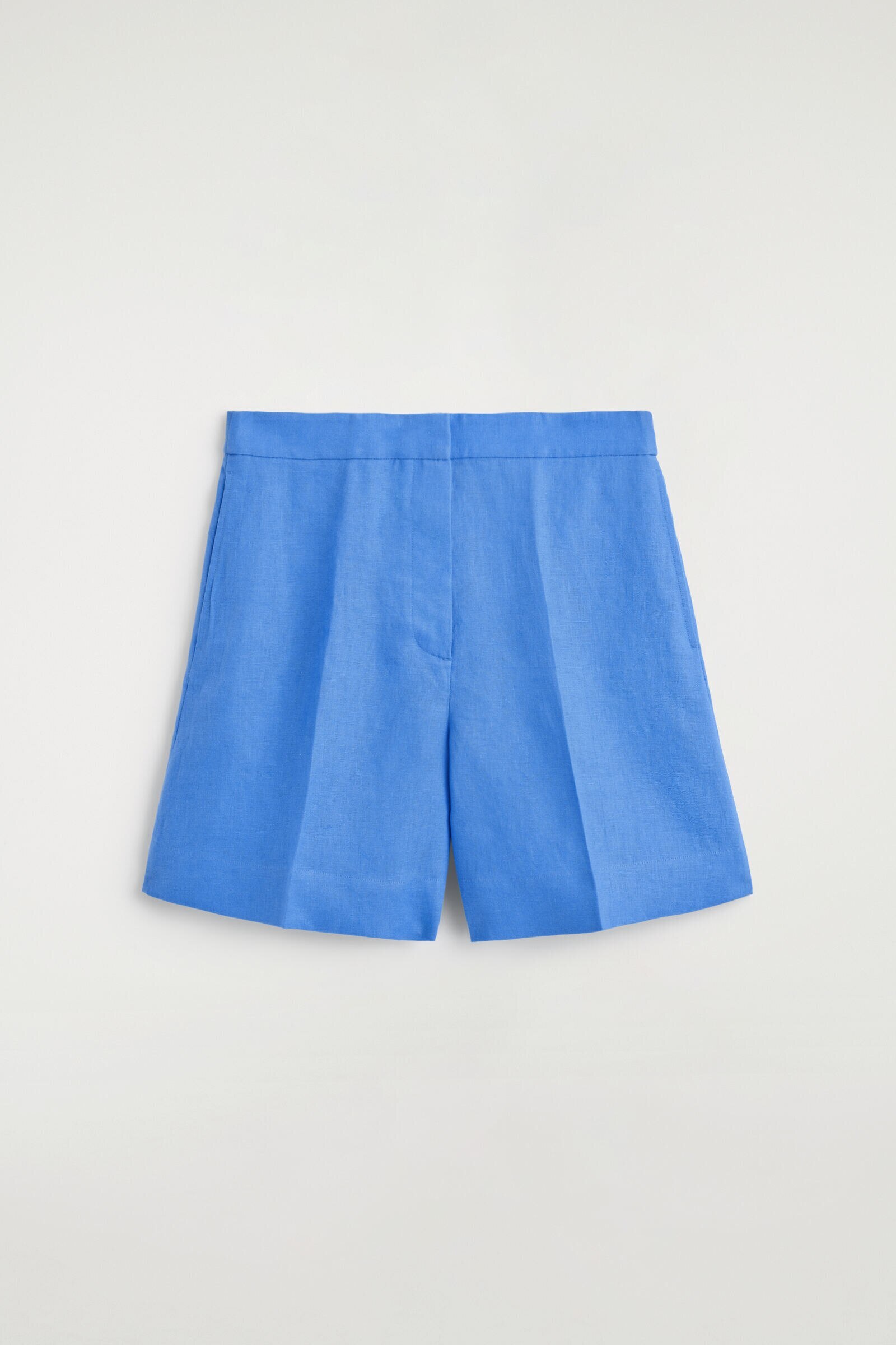 TAILORED ELASTICATED LINEN SHORTSBLUE