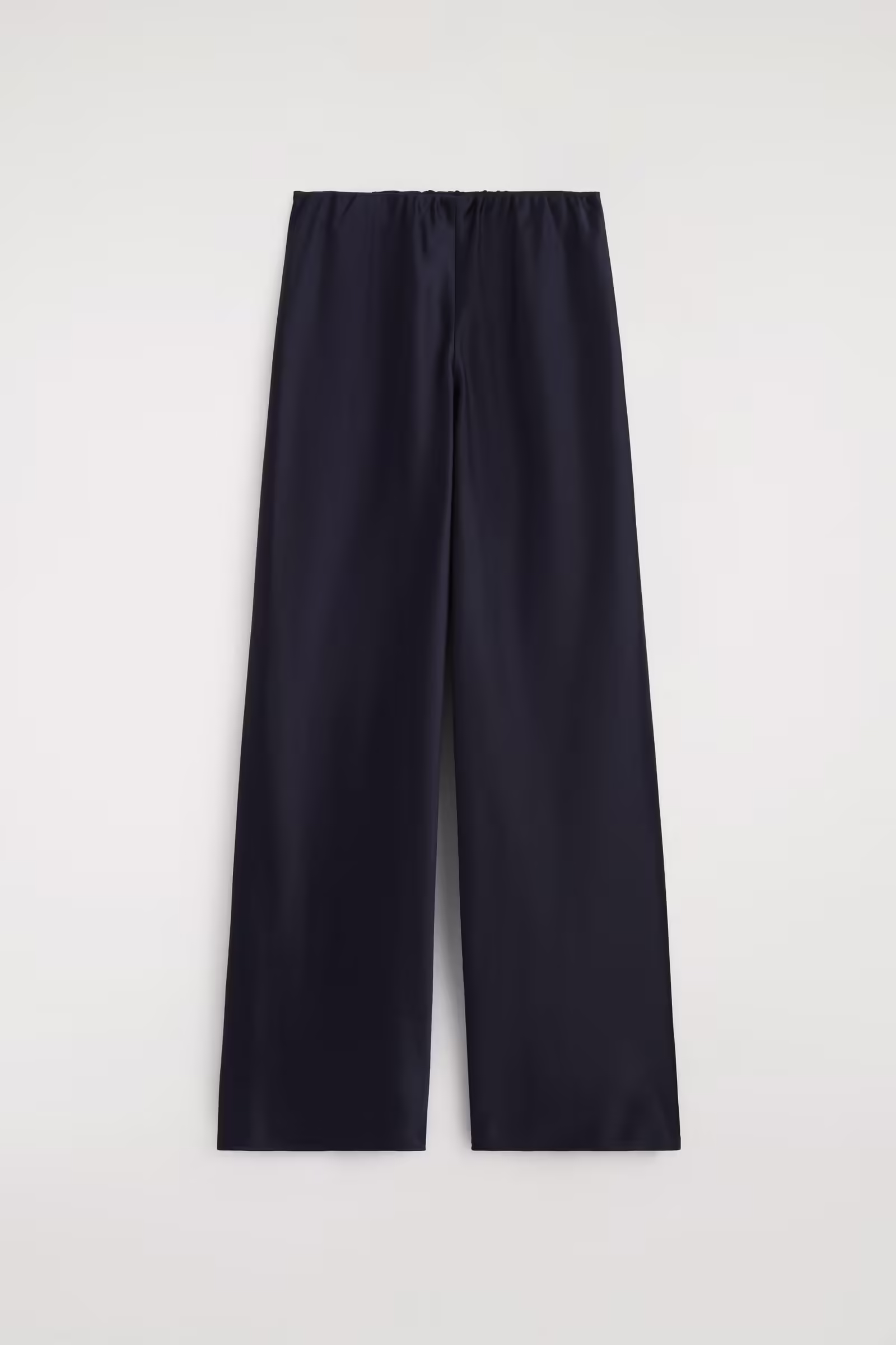 SATIN WIDE-LEG TROUSERSNAVY