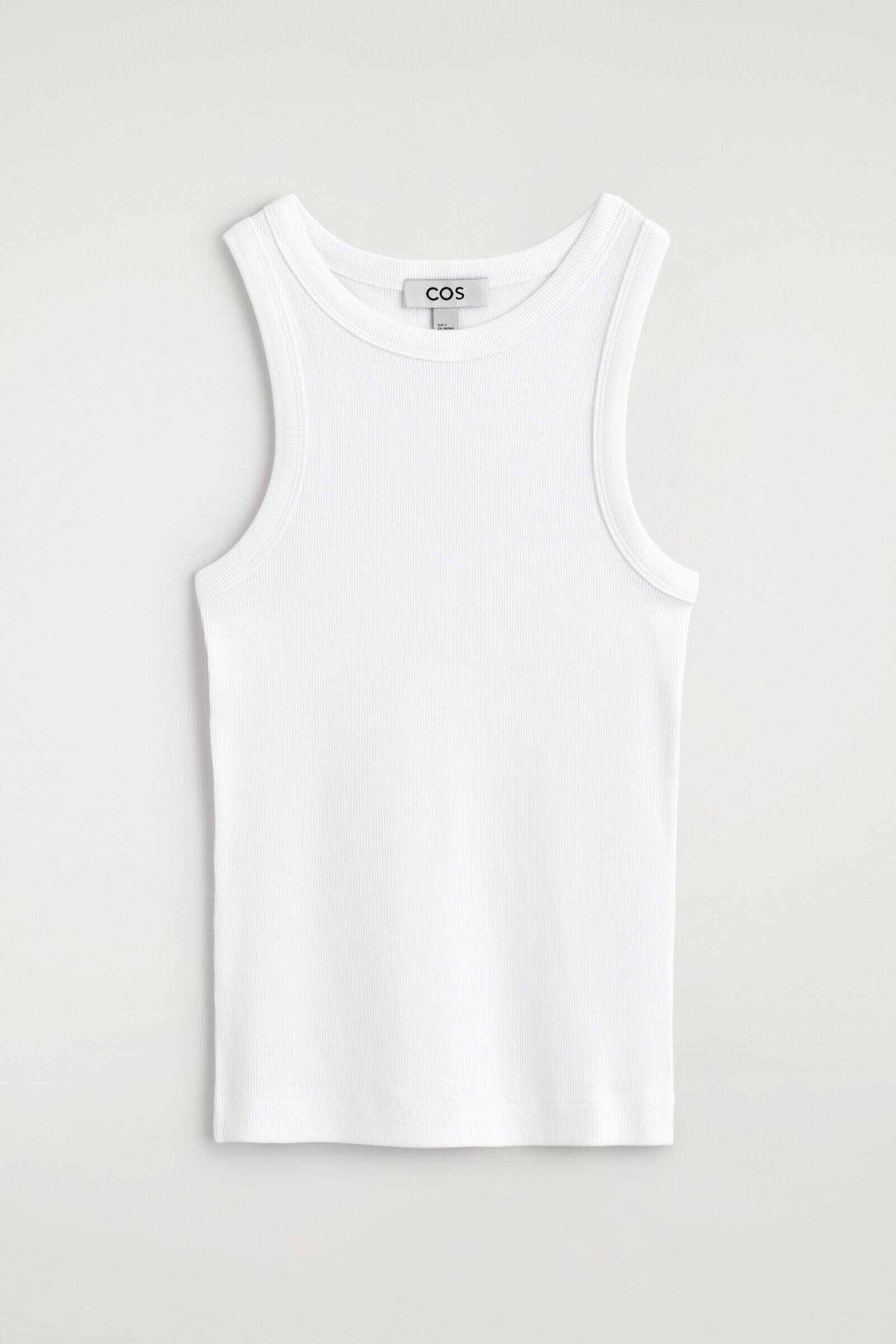 RIBBED COTTON TANK TOPWHITE