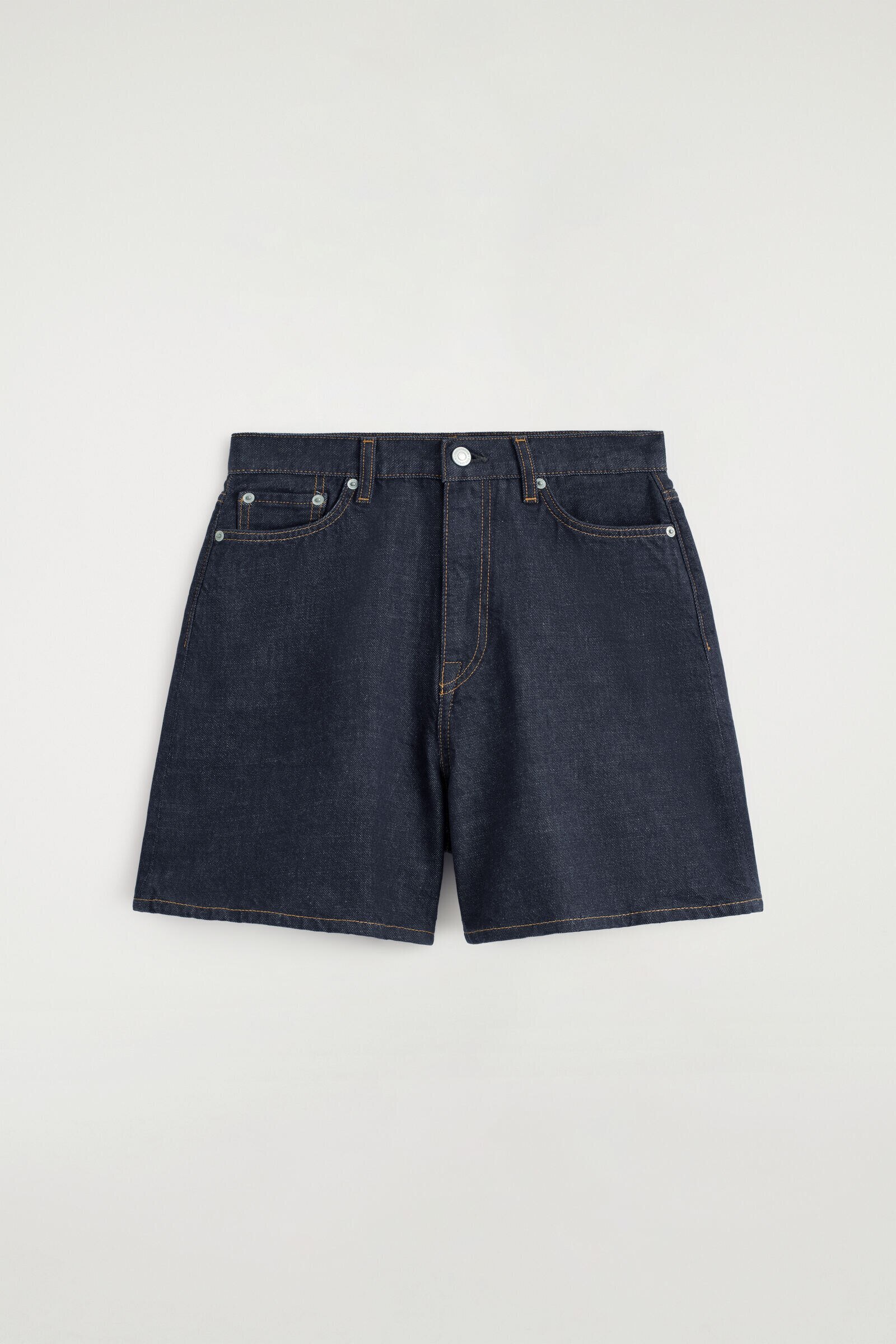 HIGH-RISE DENIM SHORTSDARK BLUE