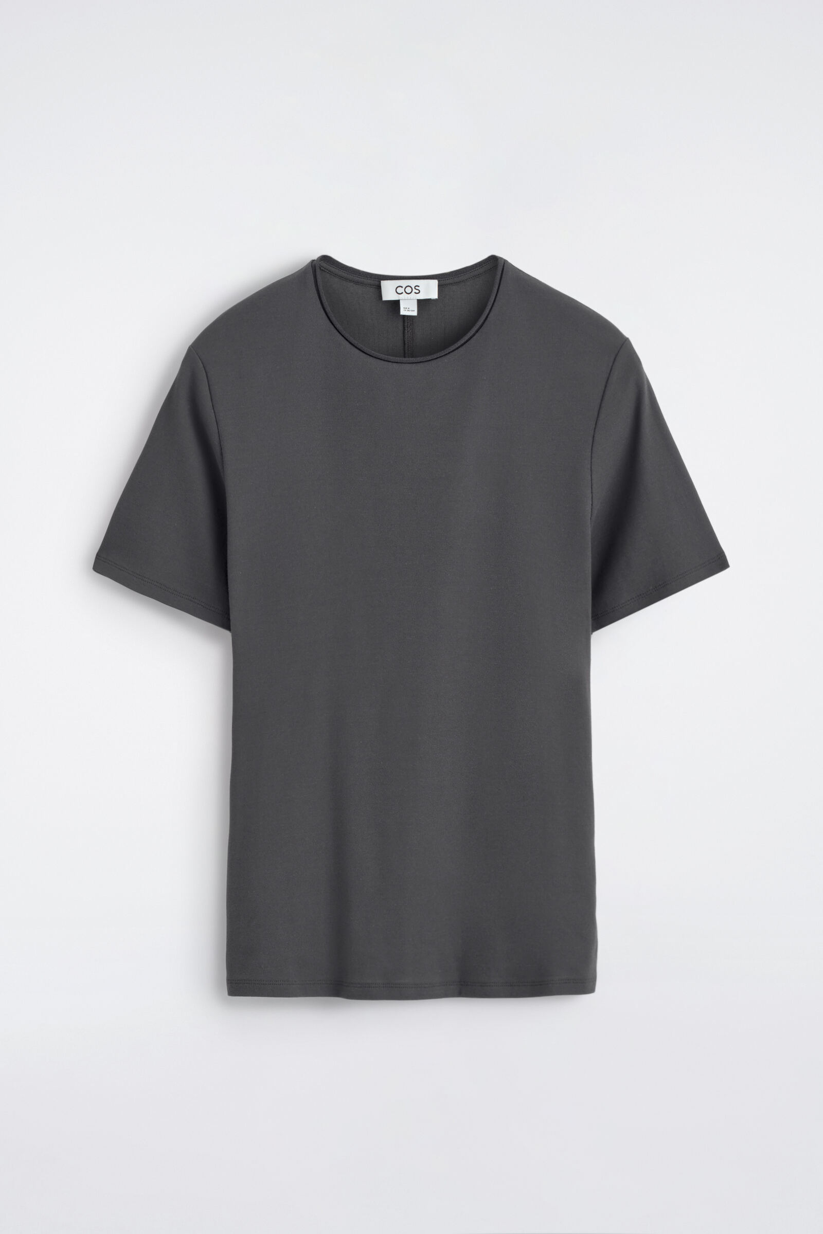 SLIM-FIT COTTON CREPE LIGHTWEIGHT T-SHIRTCHARCOAL