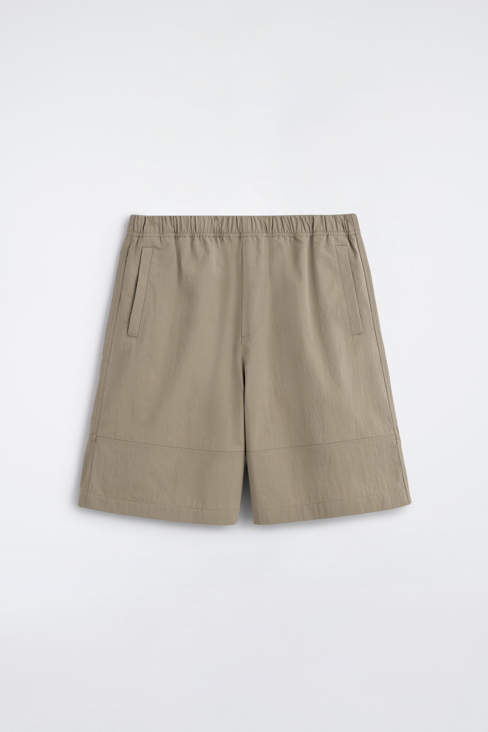 COTTON ELASTICATED KNEE-LENGTH SHORTSBEIGE