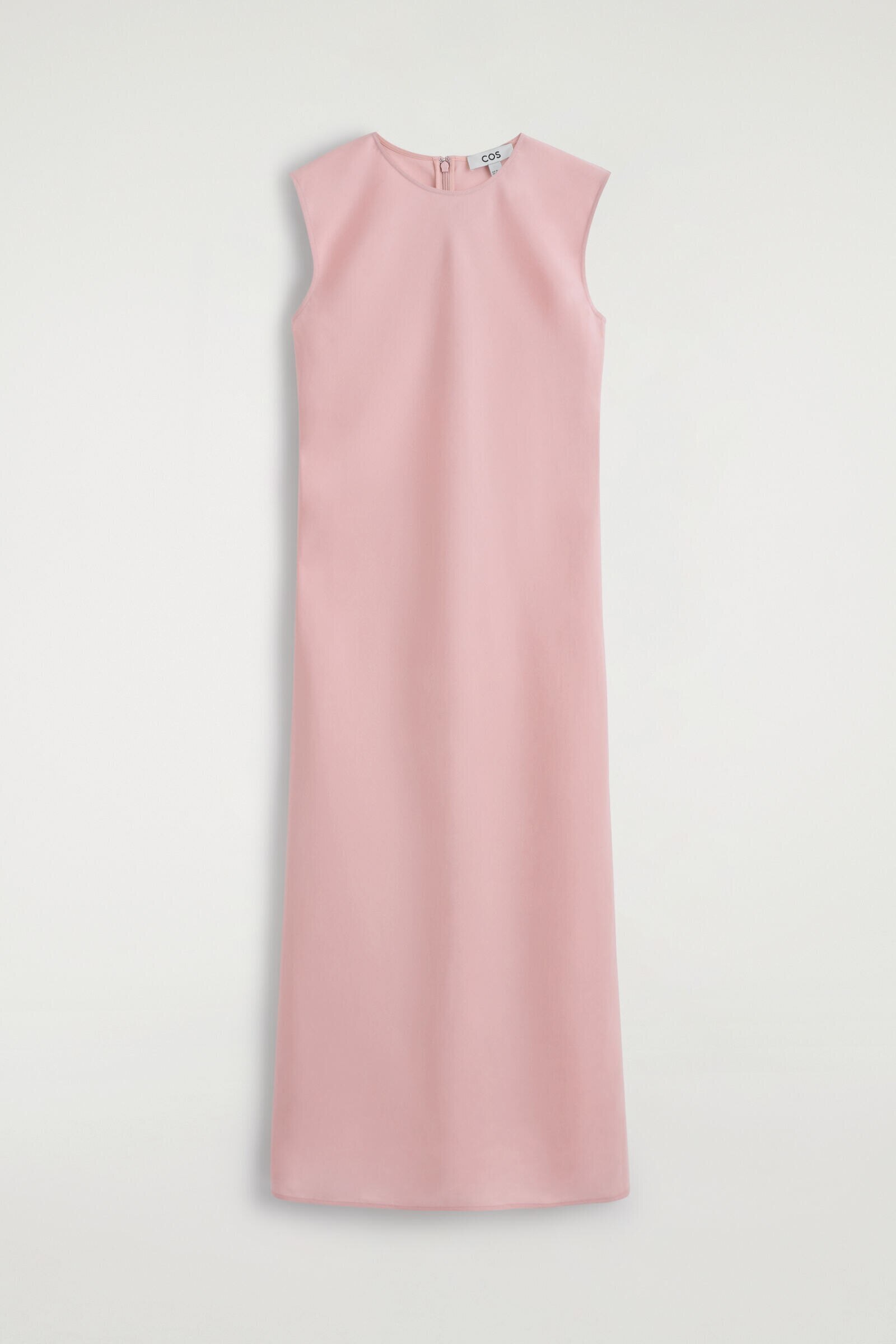BIAS-CUT LINEN-BLEND MIDI DRESSPINK