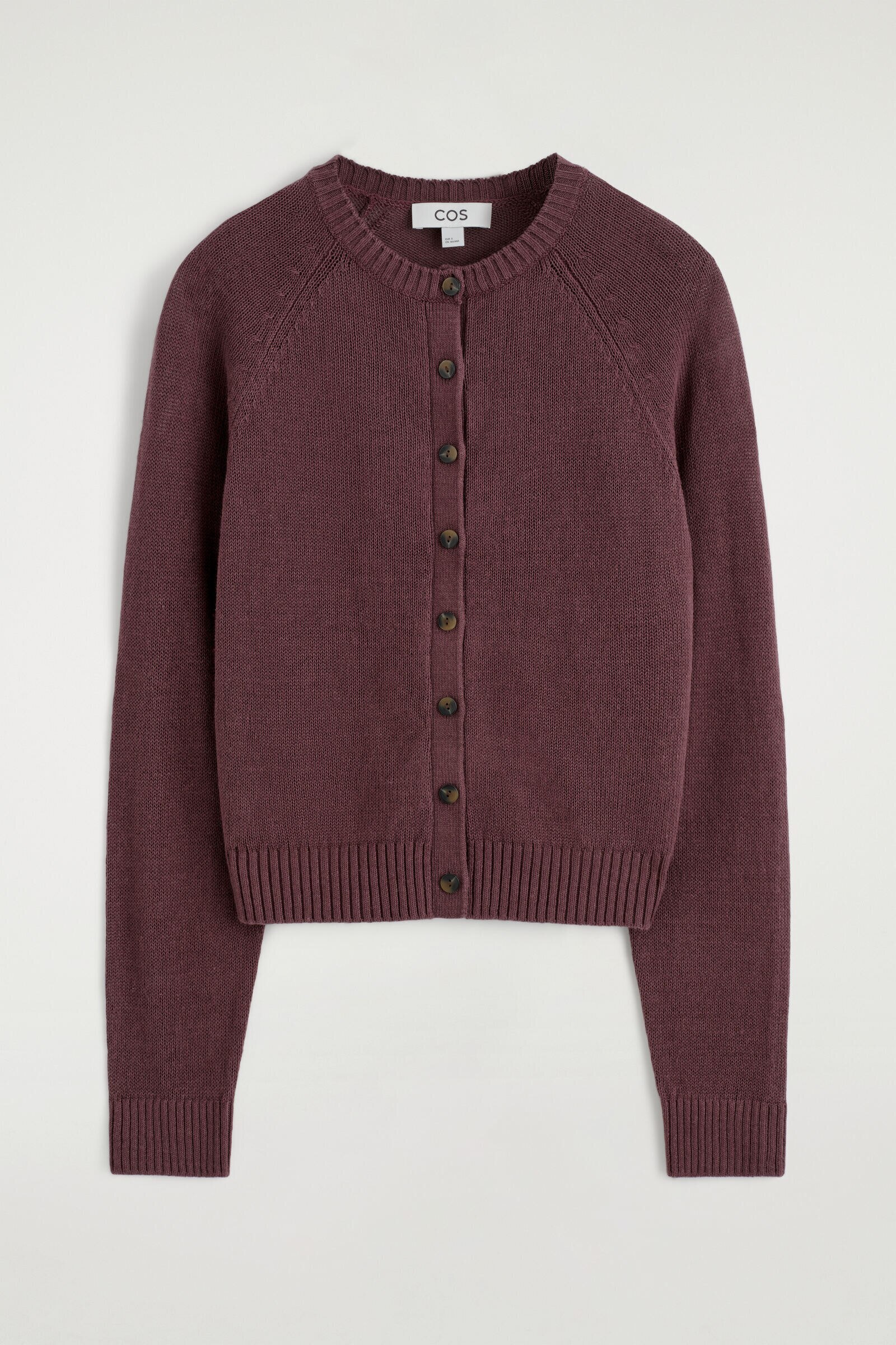 KNITTED LINEN CARDIGANBURGUNDY