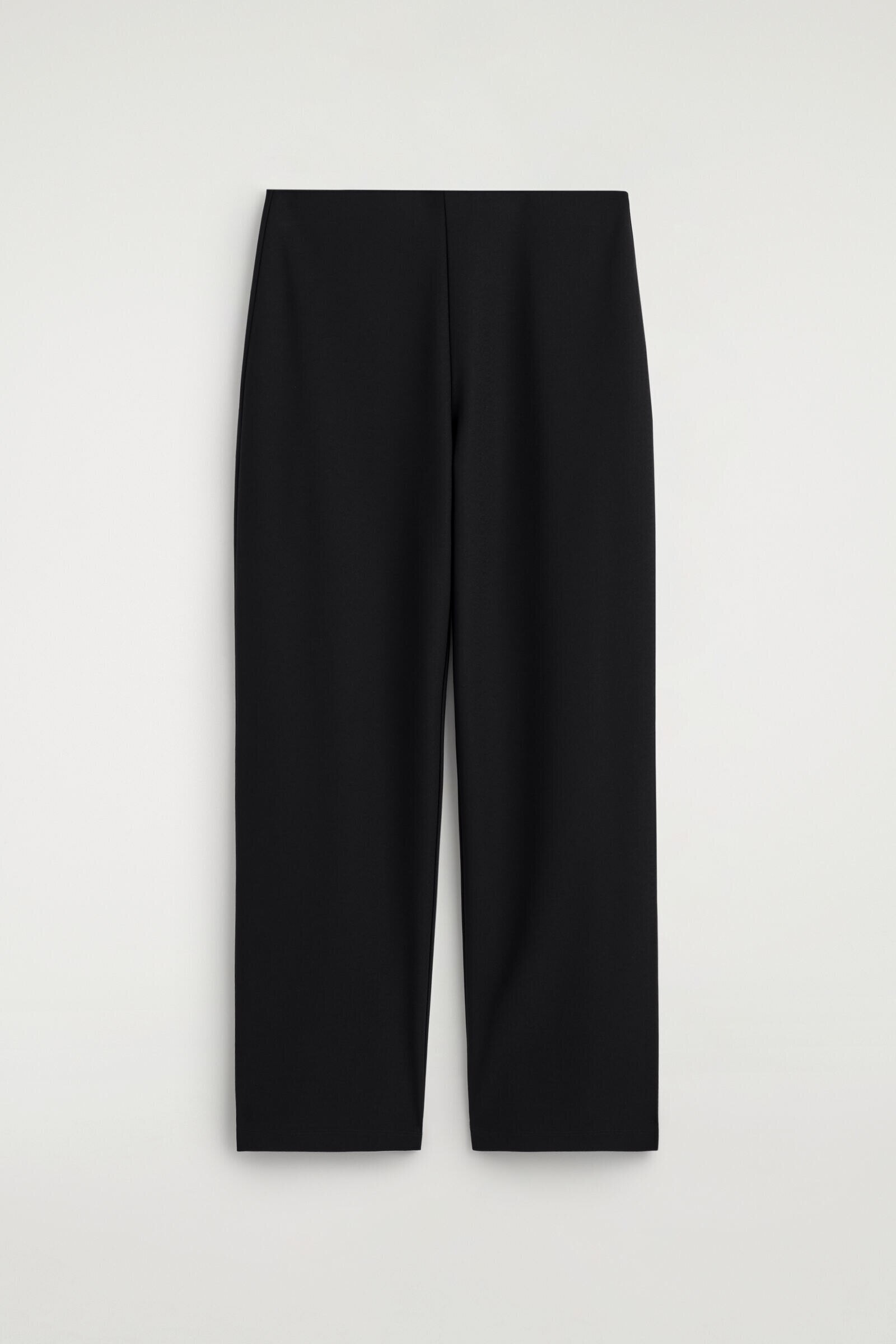 CROPPED STRAIGHT-LEG TROUSERSBLACK