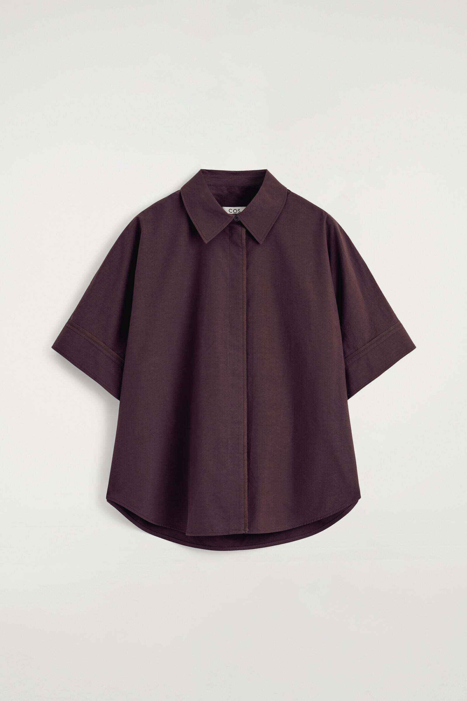 OVERSIZED SHORT-SLEEVED COTTON SHIRTPLUM