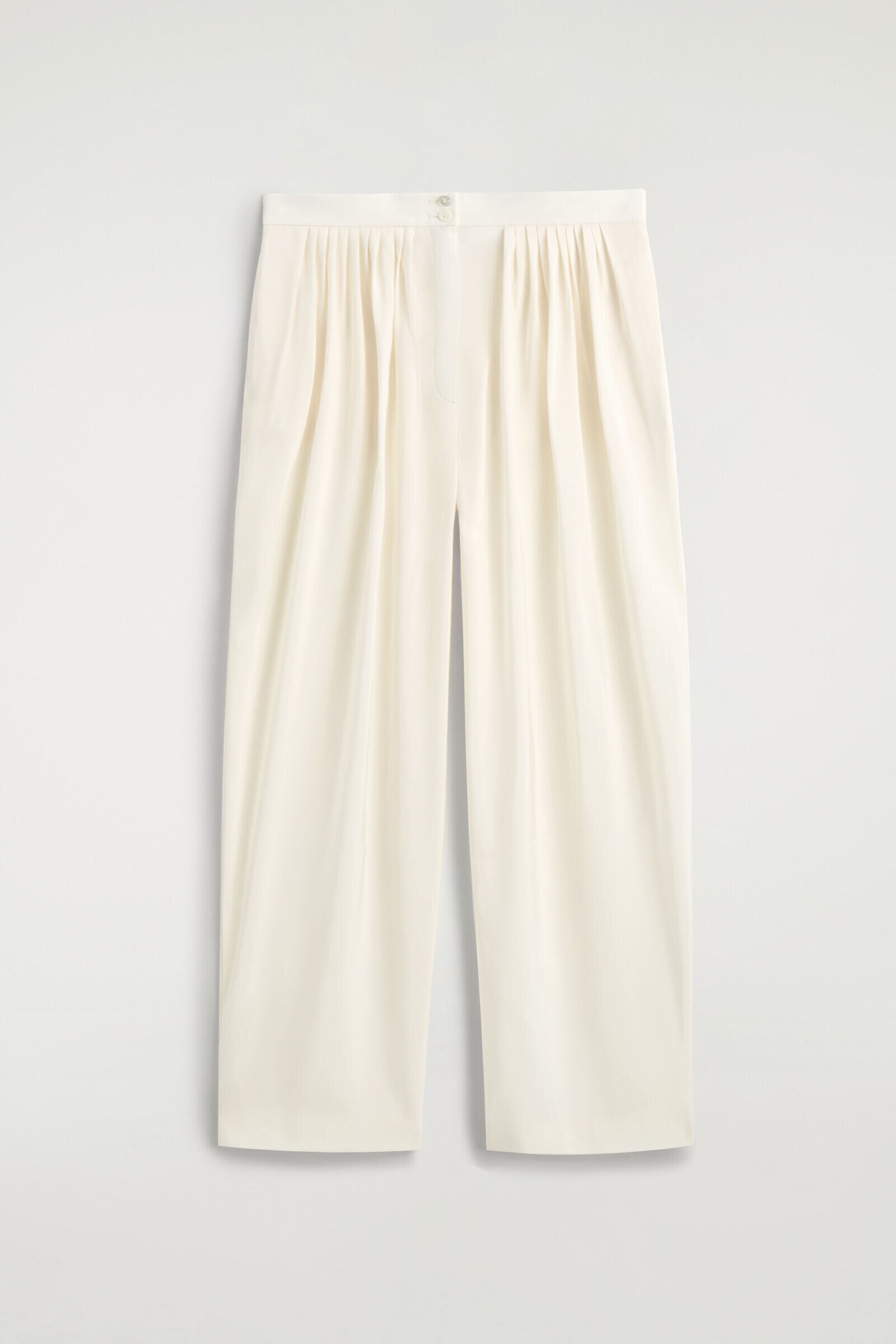 DRAPED PLEATED STRAIGHT-LEG TROUSERSIVORY