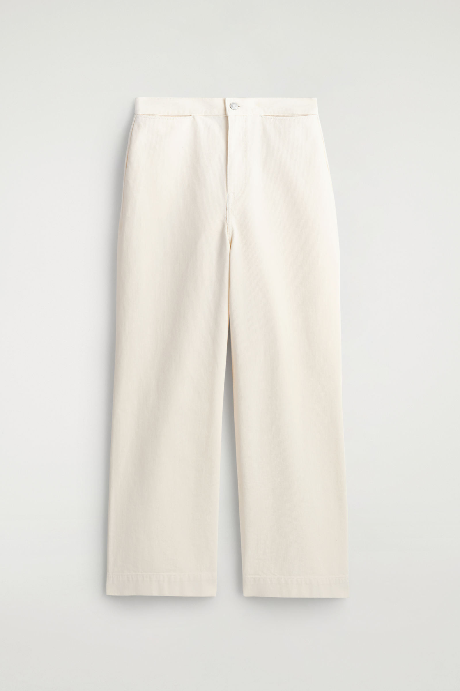 CROPPED WIDE-LEG DENIM TROUSERSECRU
