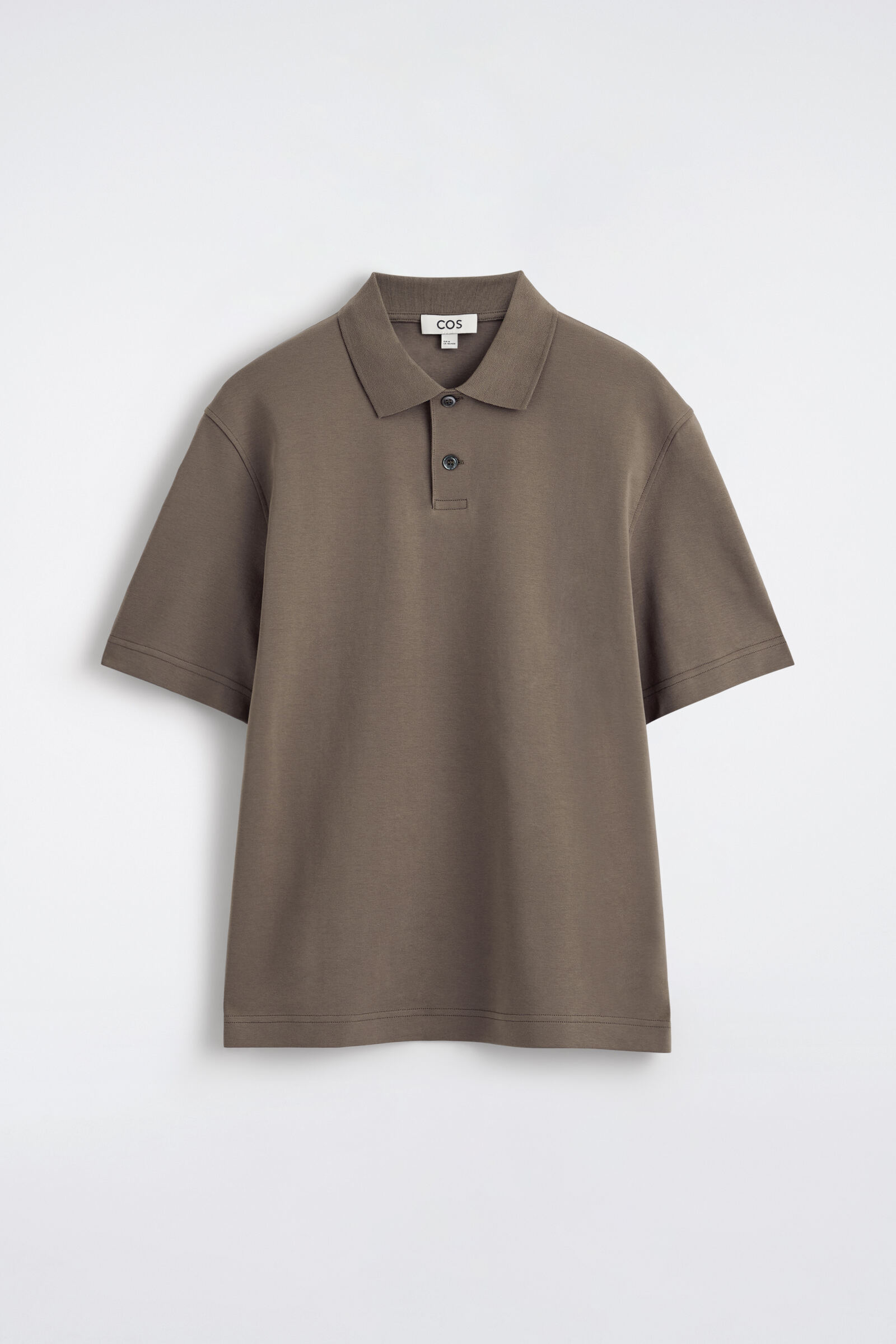 INTERLOCK COTTON POLO SHIRTDARK BEIGE