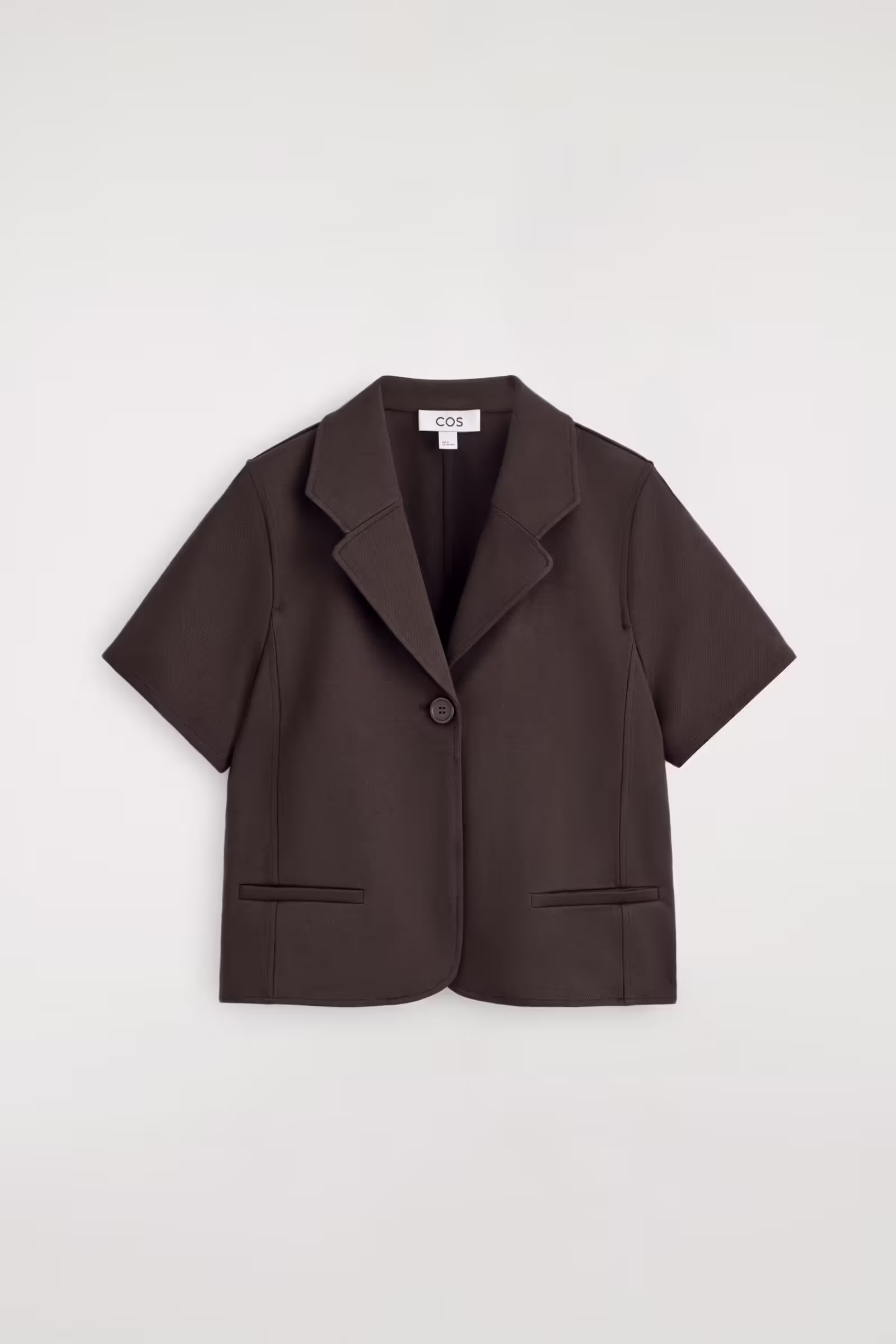 TWILL-JERSEY SHORT-SLEEVED BLAZERDARK BROWN