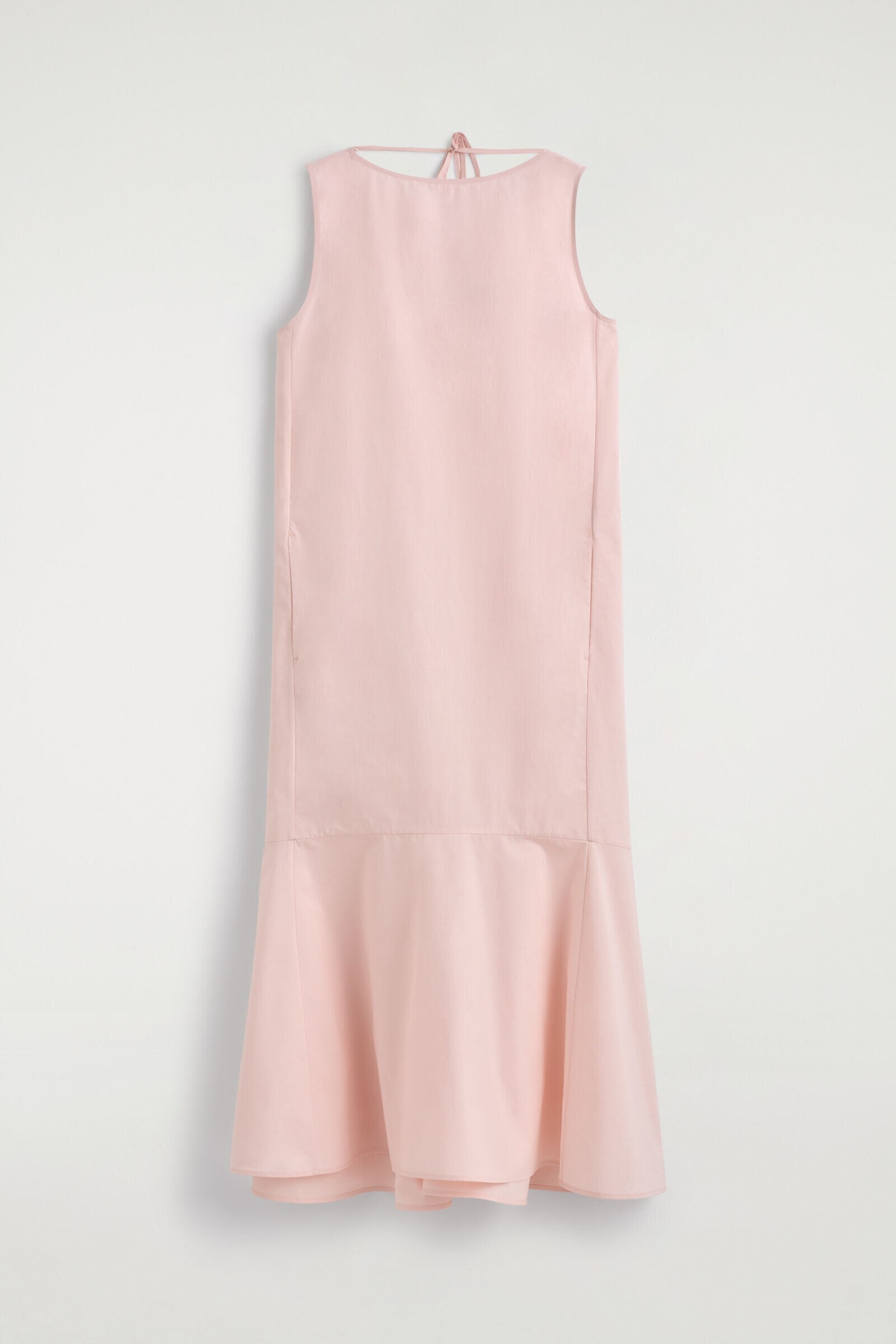 DROPPED-HEM COTTON MIDI DRESSLIGHT PINK
