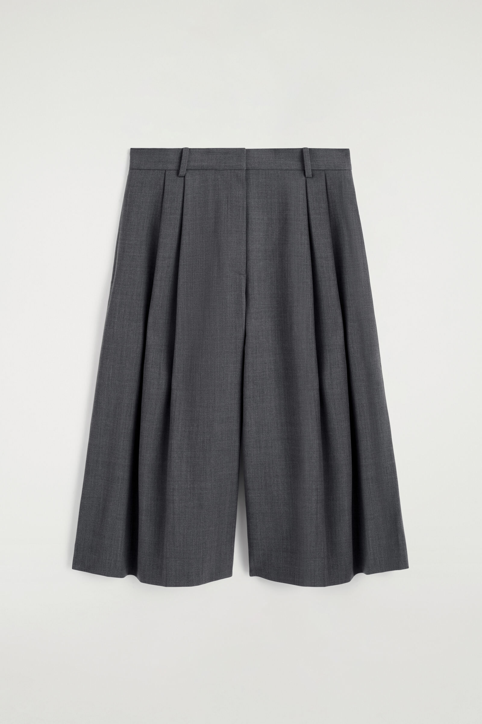 PLEATED WOOL-BLEND CULOTTESGREY