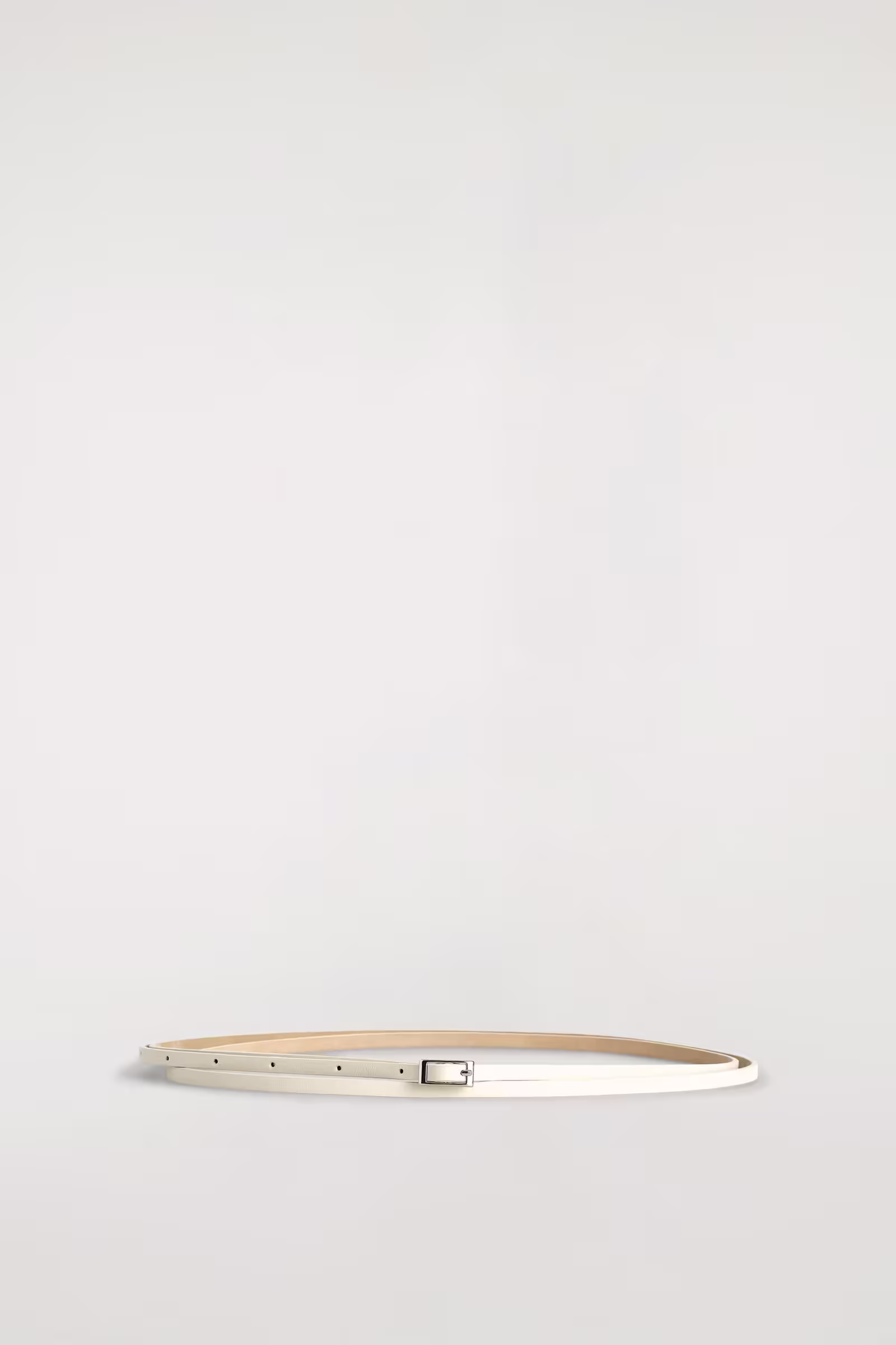 SKINNY DOUBLE-WRAP LEATHER BELTWHITE