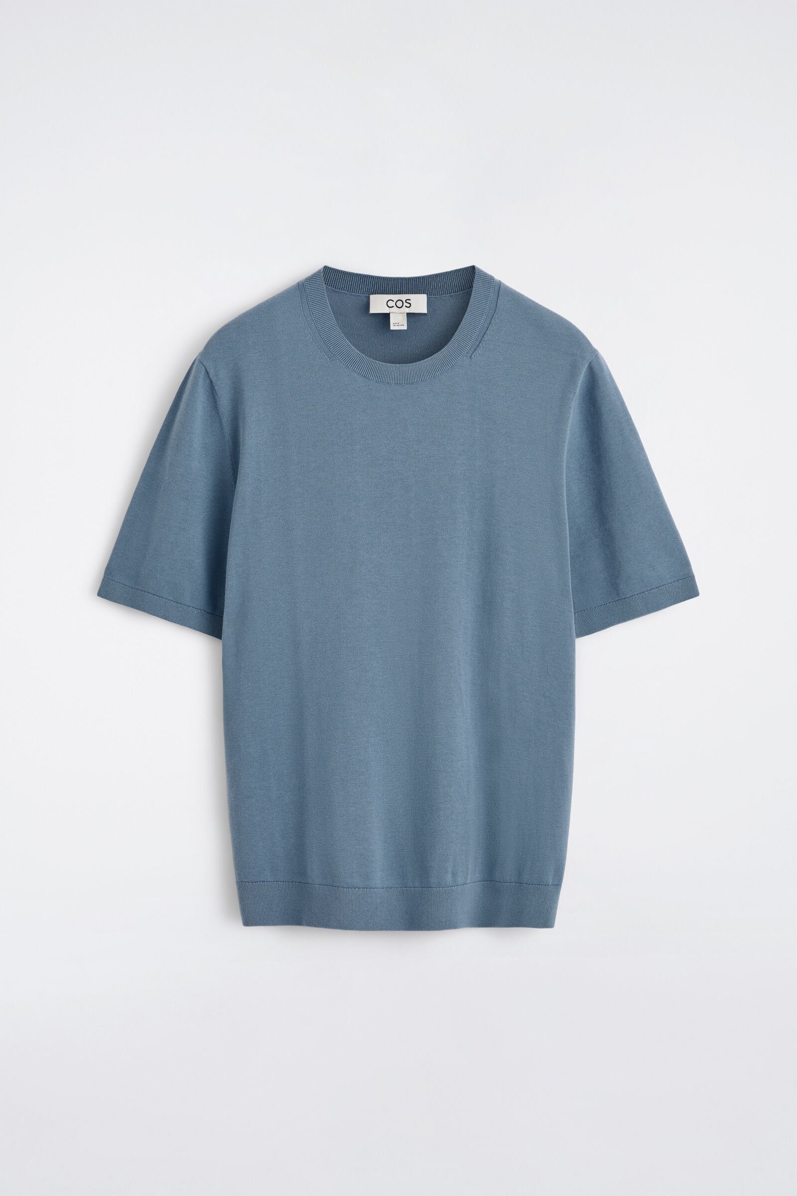 KNITTED COTTON T-SHIRTBLUE