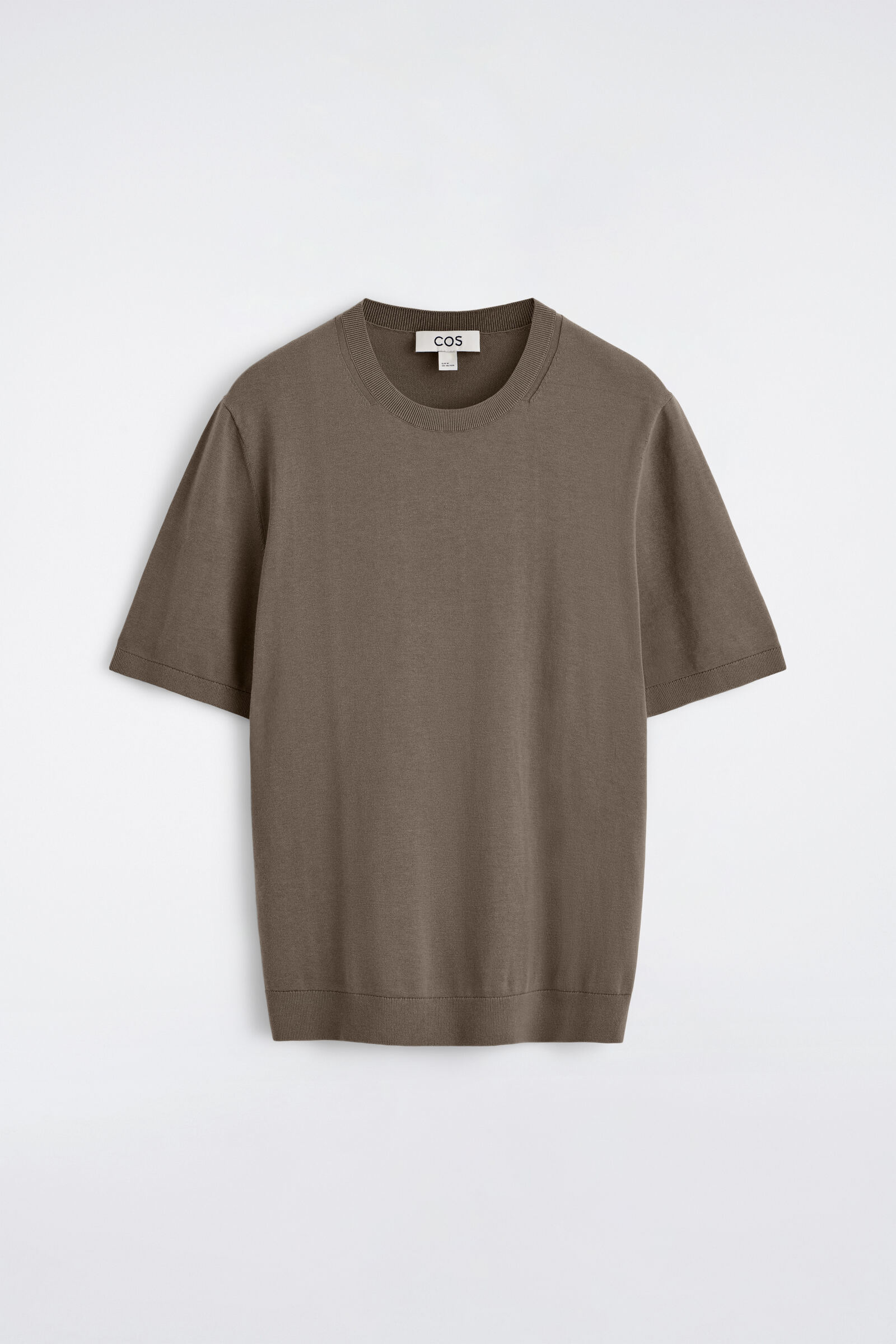 KNITTED COTTON T-SHIRTLIGHT BROWN
