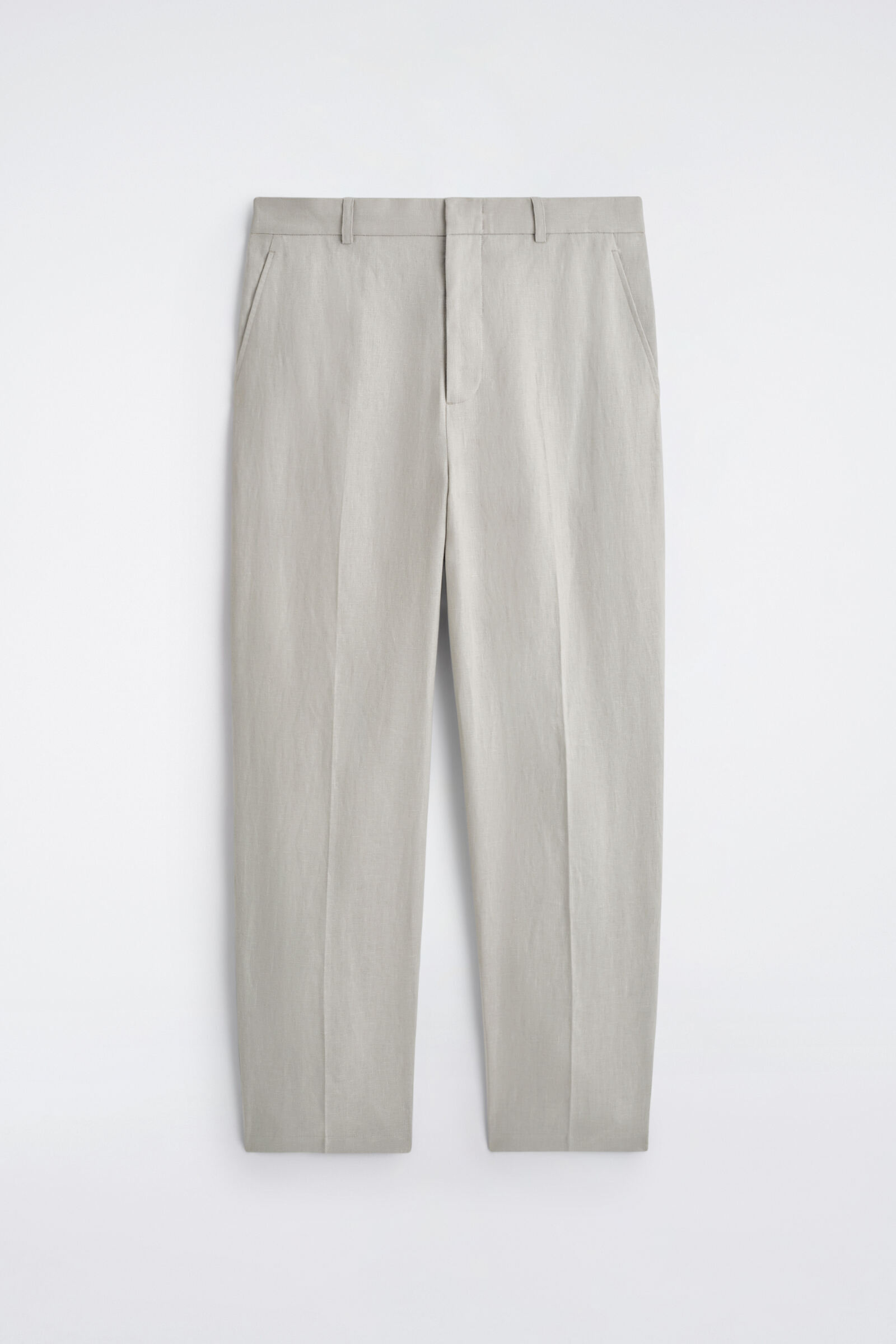 RELAXED LINEN TAPERED TROUSERSPALE PISTACHIO