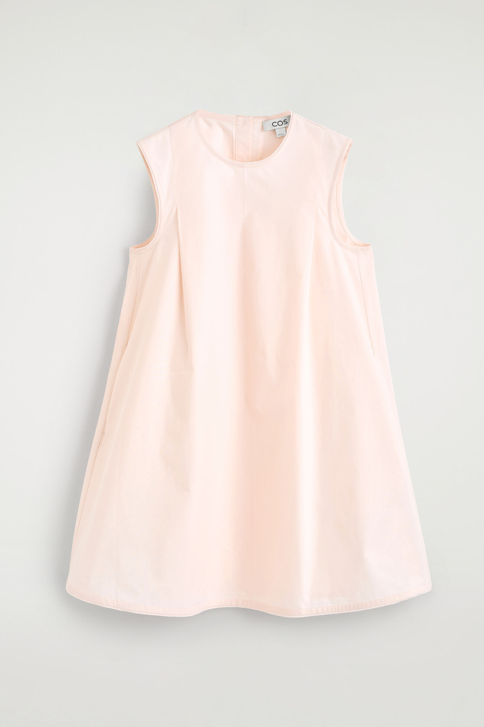 PICOT-TRIMMED PLEATED MINI DRESSLIGHT PINK