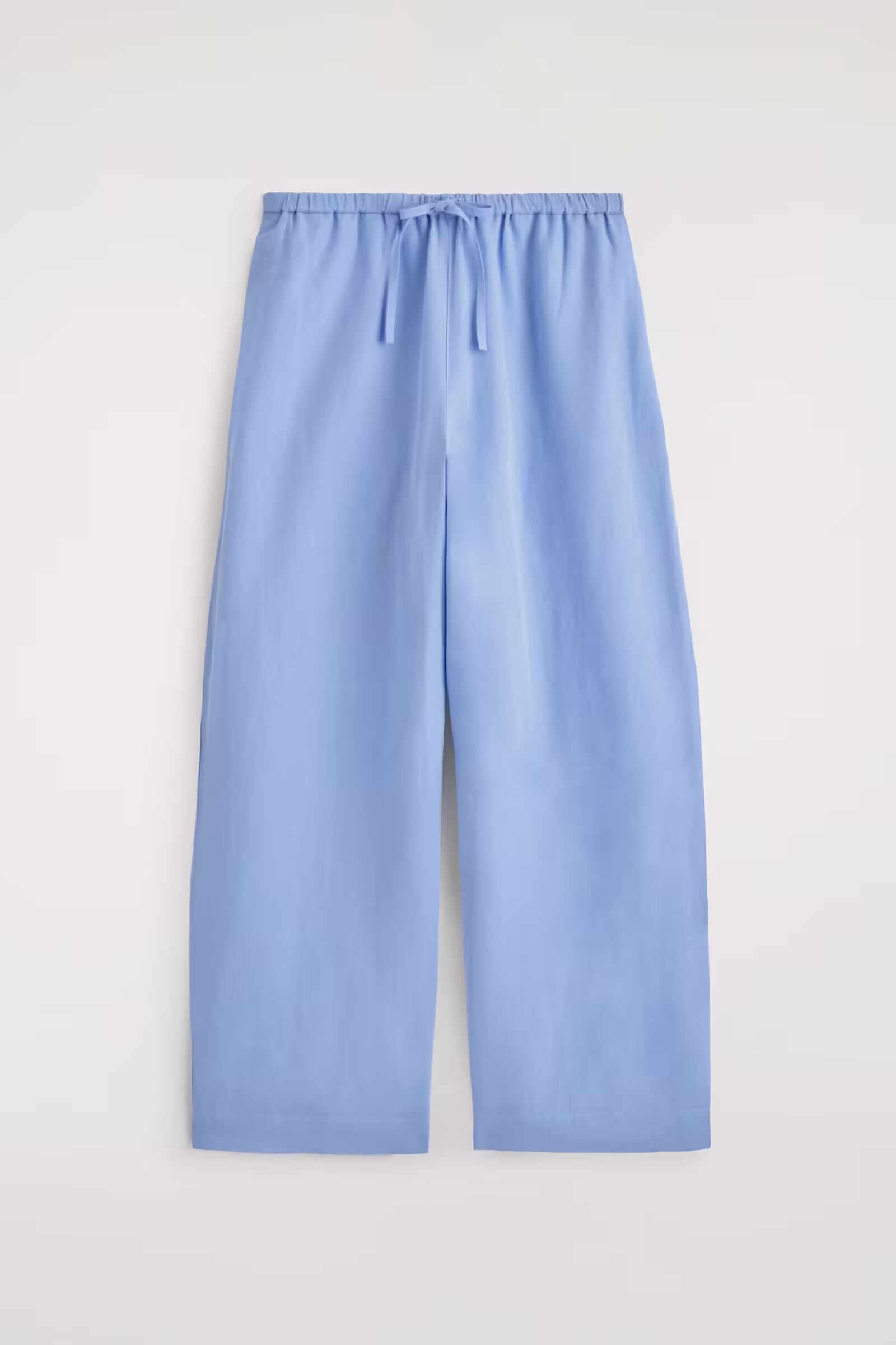 WIDE-LEG LINEN DRAWSTRING TROUSERSLIGHT BLUE