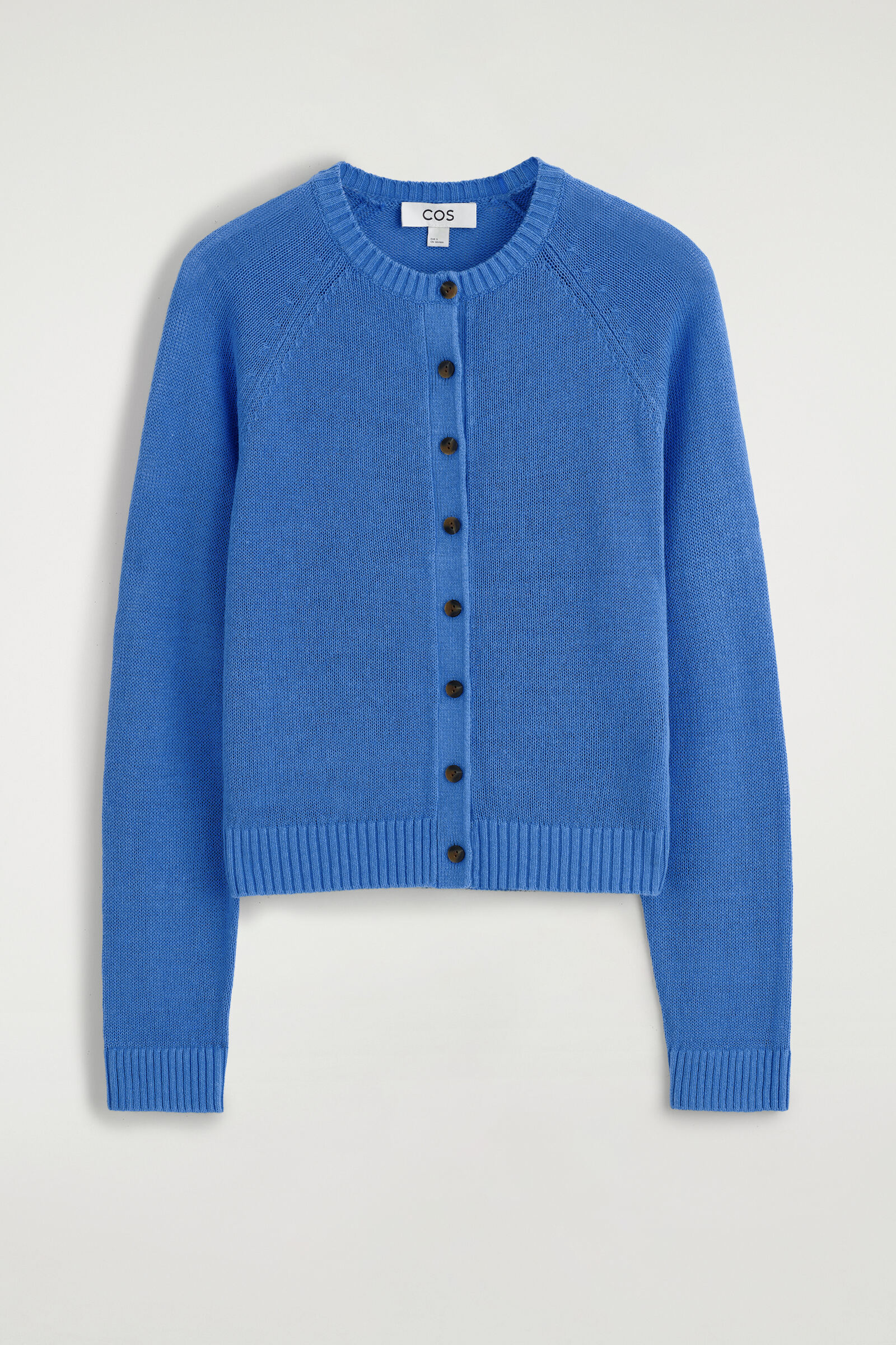 KNITTED LINEN CARDIGANBLUE
