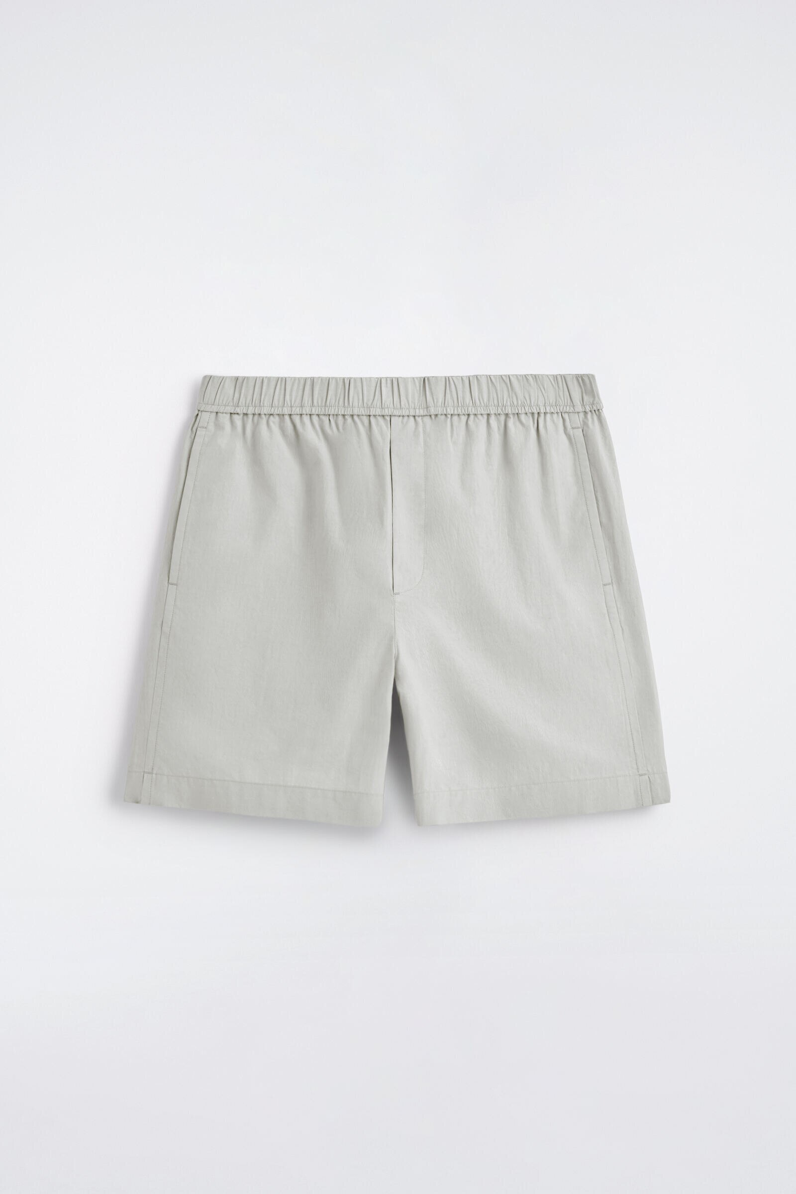 ELASTICATED COTTON SHORTSGREY