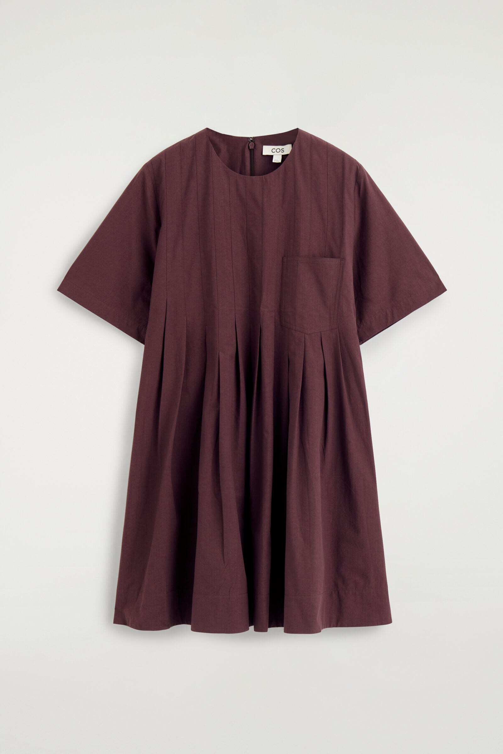 PLEATED COTTON-POPLIN MINI DRESS | COS
