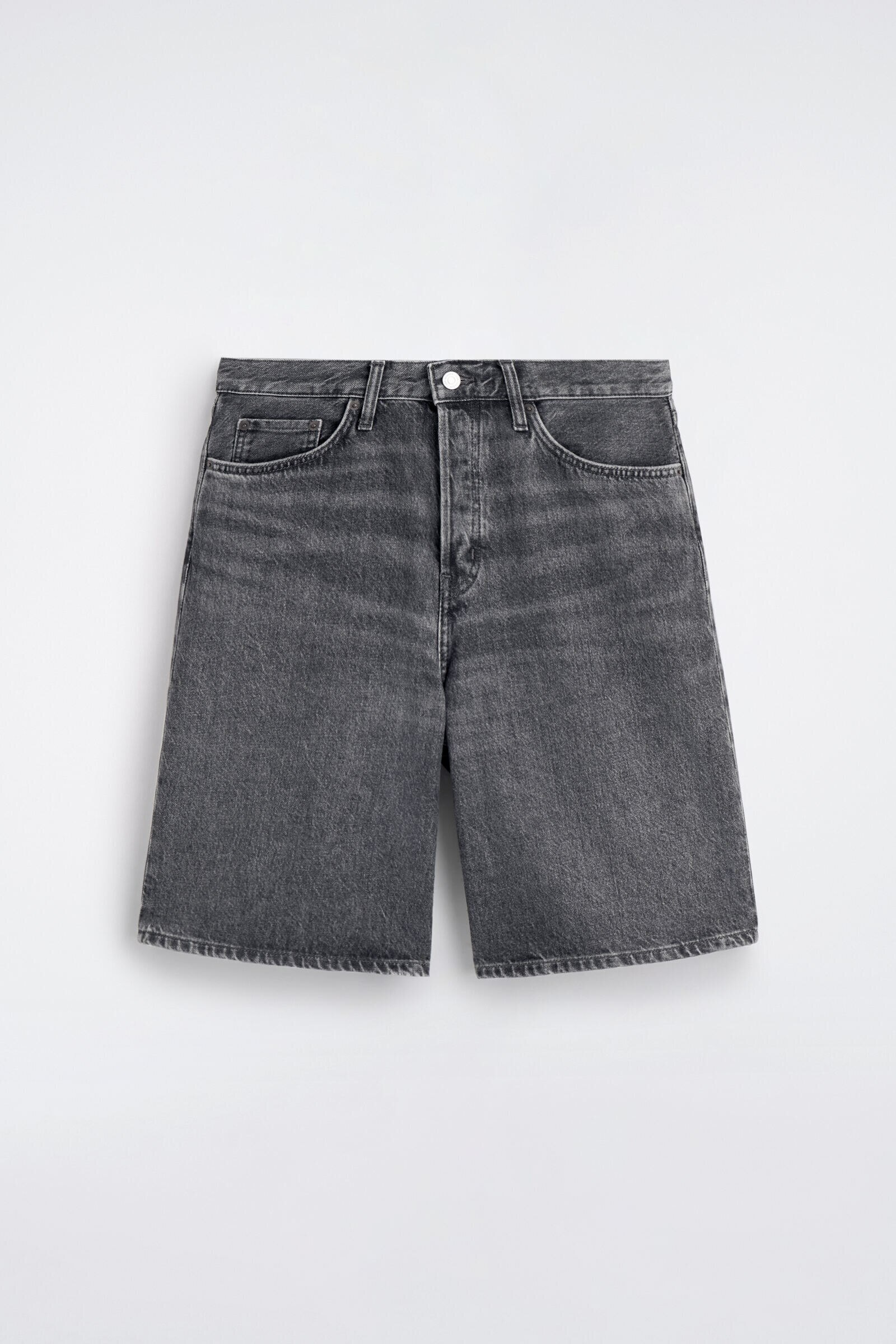 RIDER RELAXED-FIT DENIM SHORTSFADED BLACK