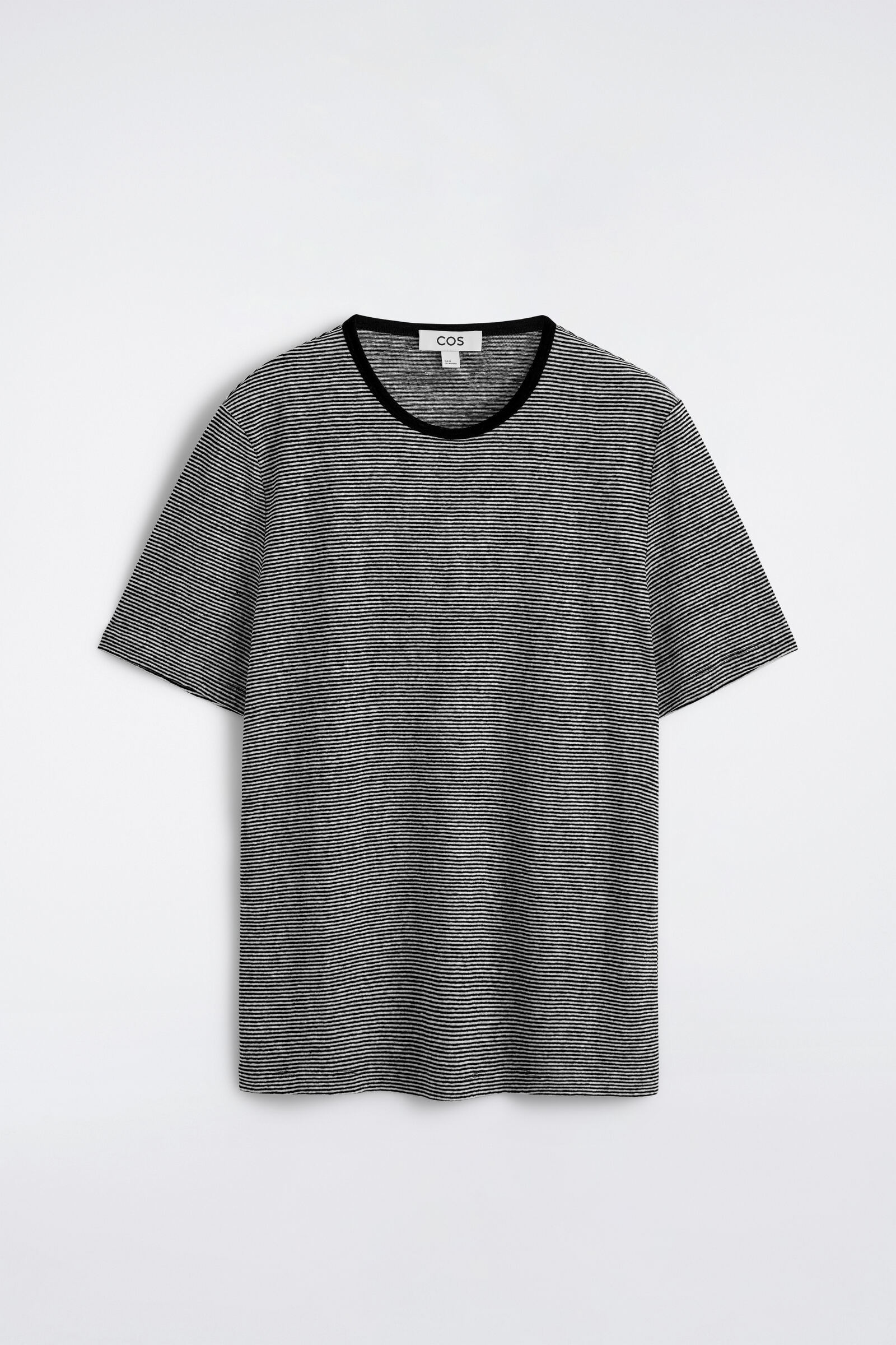 LINEN-JERSEY T-SHIRTBLACK / STRIPED
