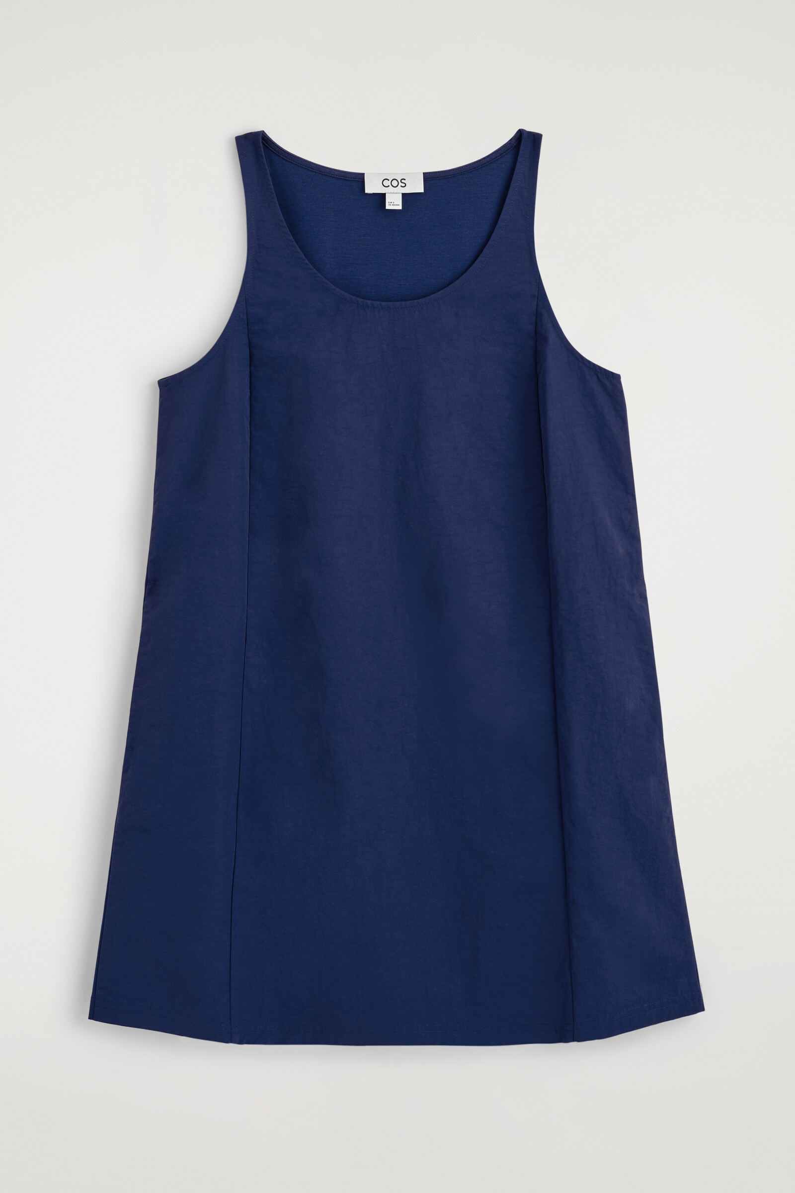 cos sleeveless cotton dress New COS Sleeveless Cotton Rib Asymmetrical Dress Green Metallic XSmall XS Womens