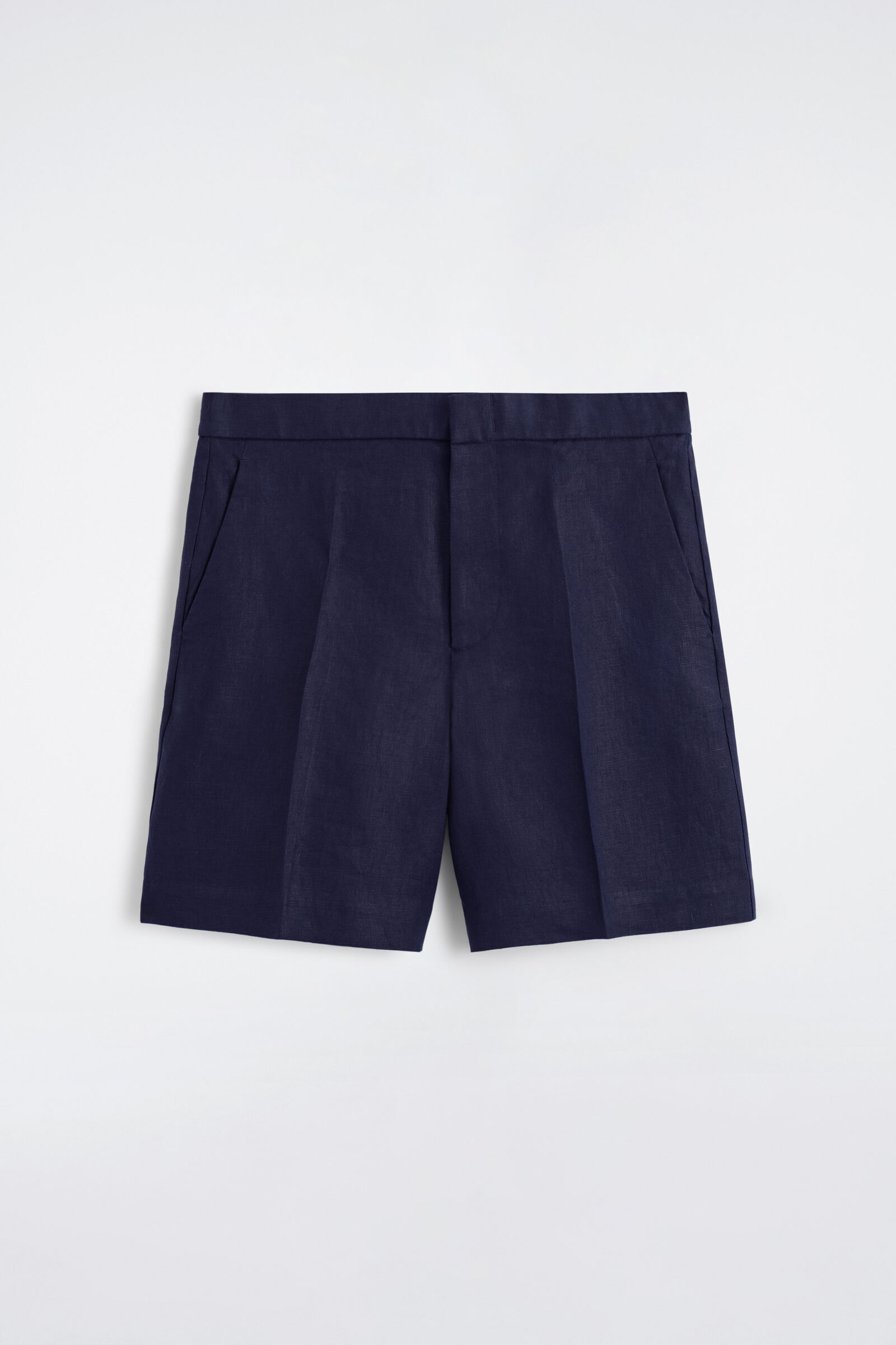 TAILORED LINEN SHORTSNAVY