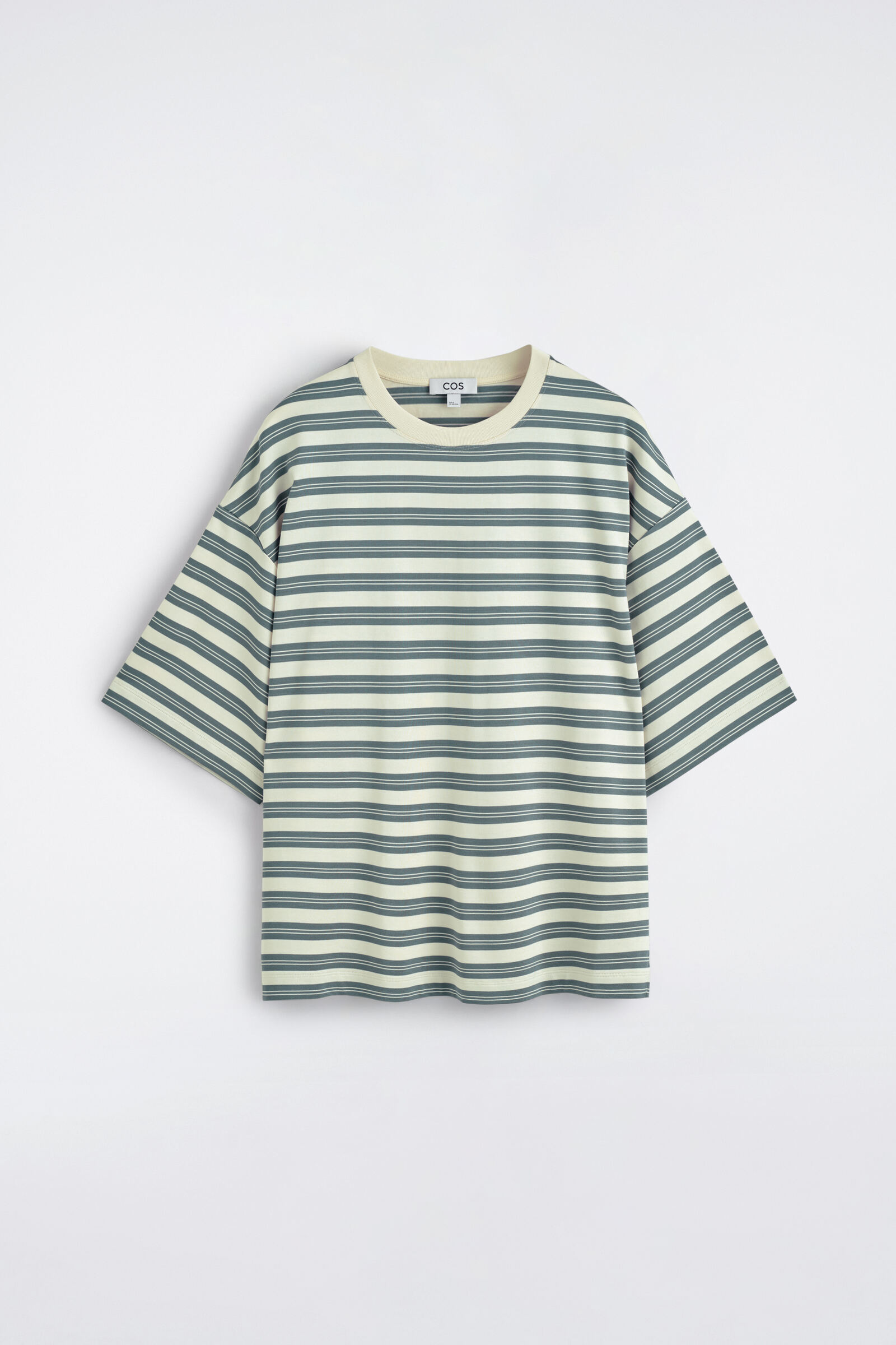 OVERSIZED STRIPED COTTON T-SHIRTBLUE / OFF-WHITE / STRIPED