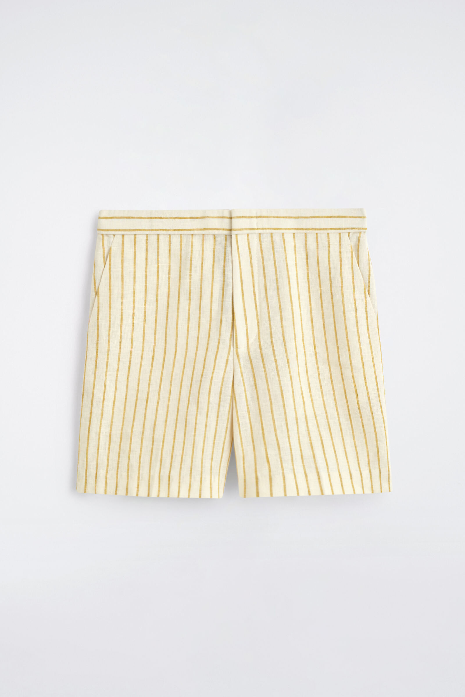 TAILORED LINEN SHORTSYELLOW / STRIPED