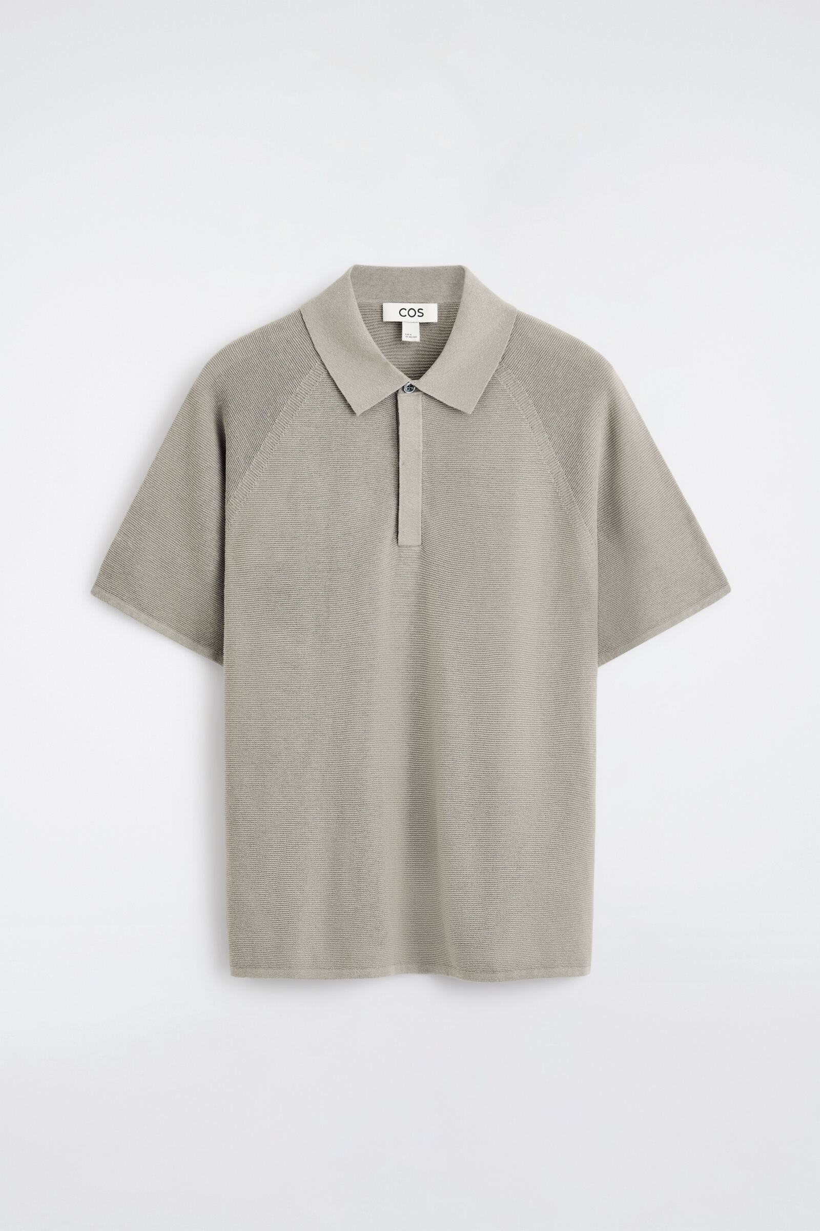 KNITTED LINEN-SILK POLO SHIRTLIGHT GREY