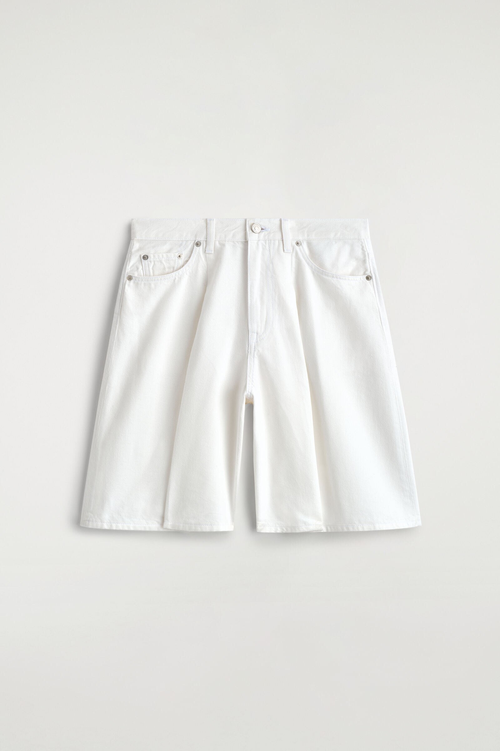 WIDE-LEG DENIM SHORTSWHITE
