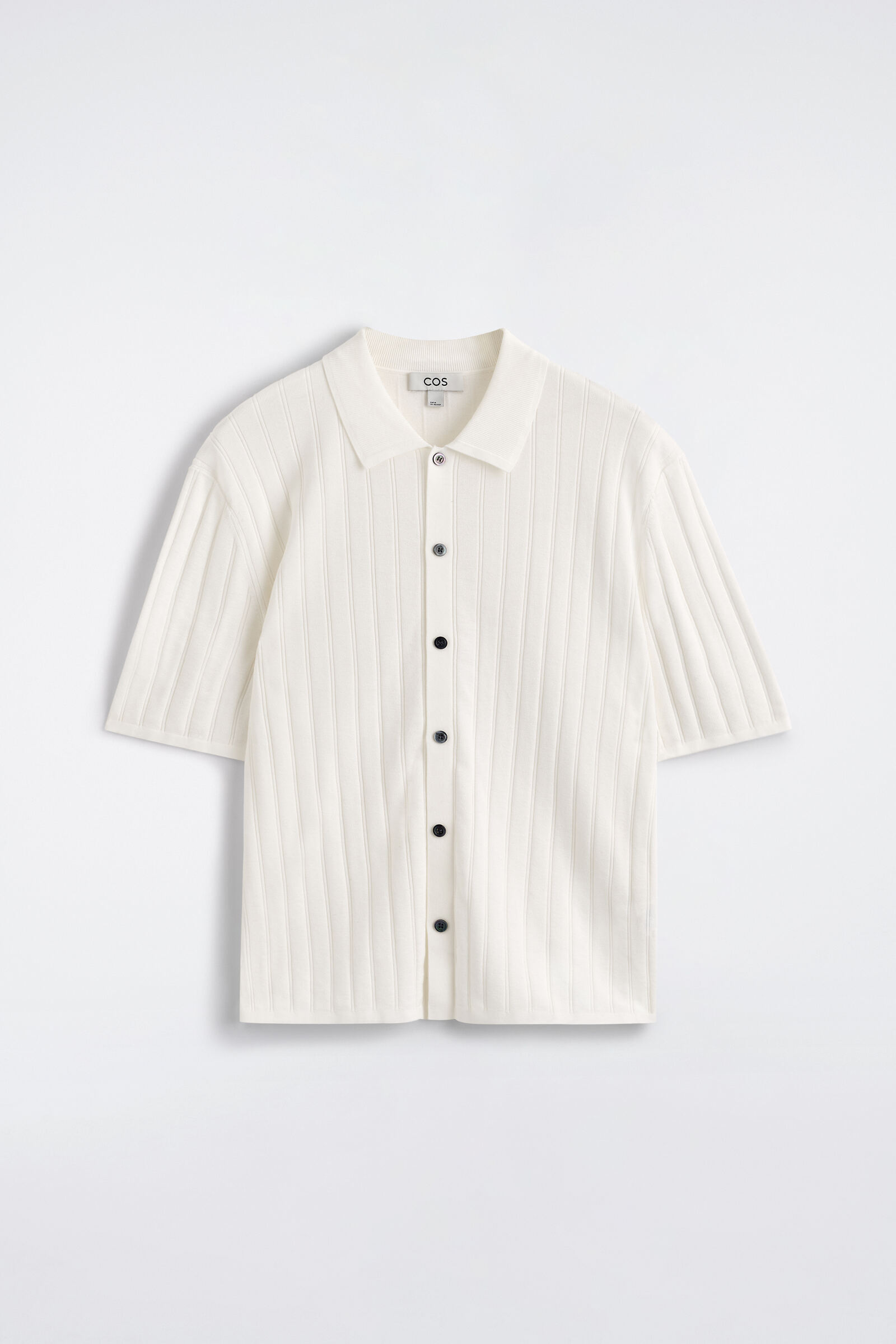 RIBBED-KNIT COTTON SHIRTWHITE