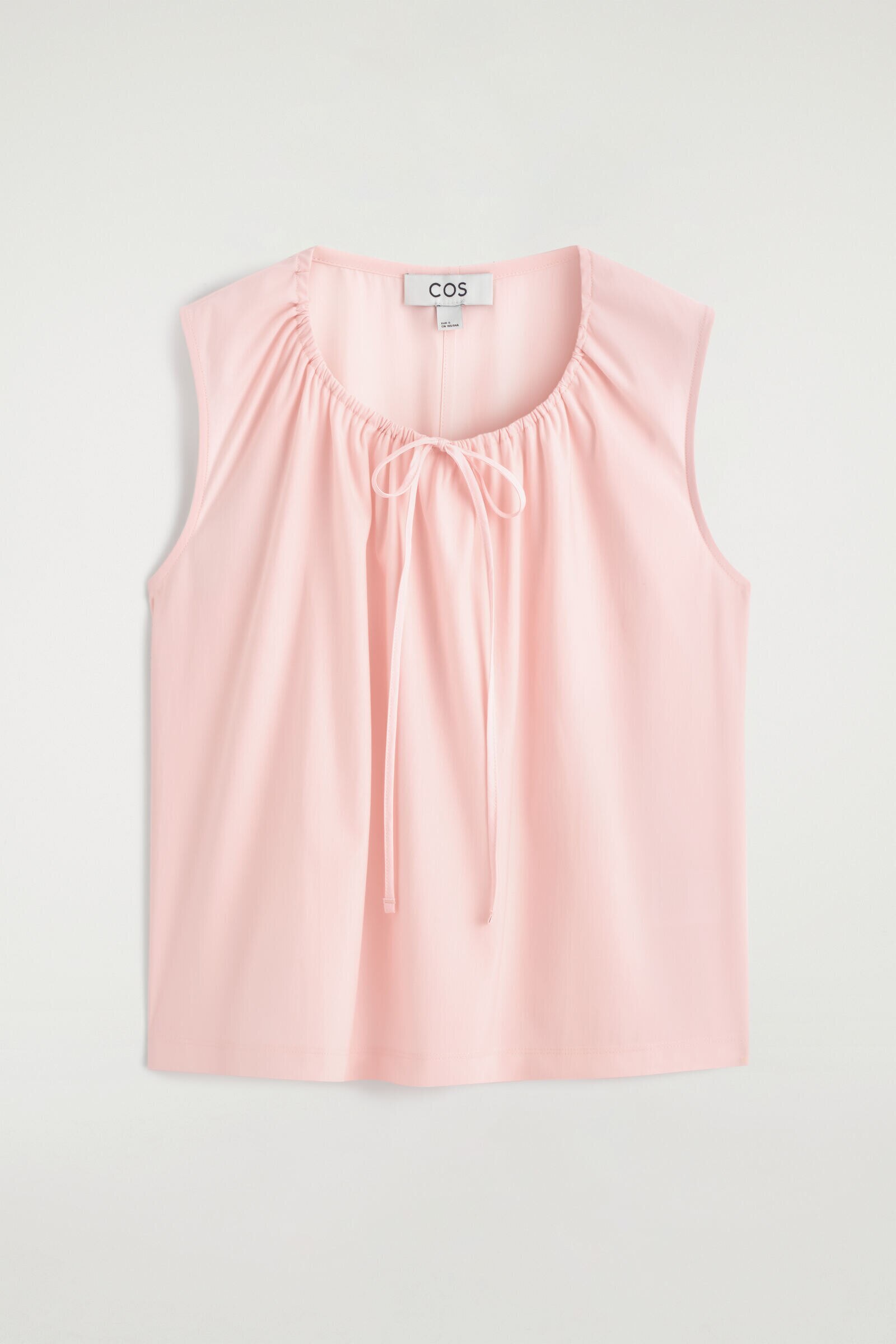 GATHERED-NECK JERSEY TANK TOPLIGHT PINK