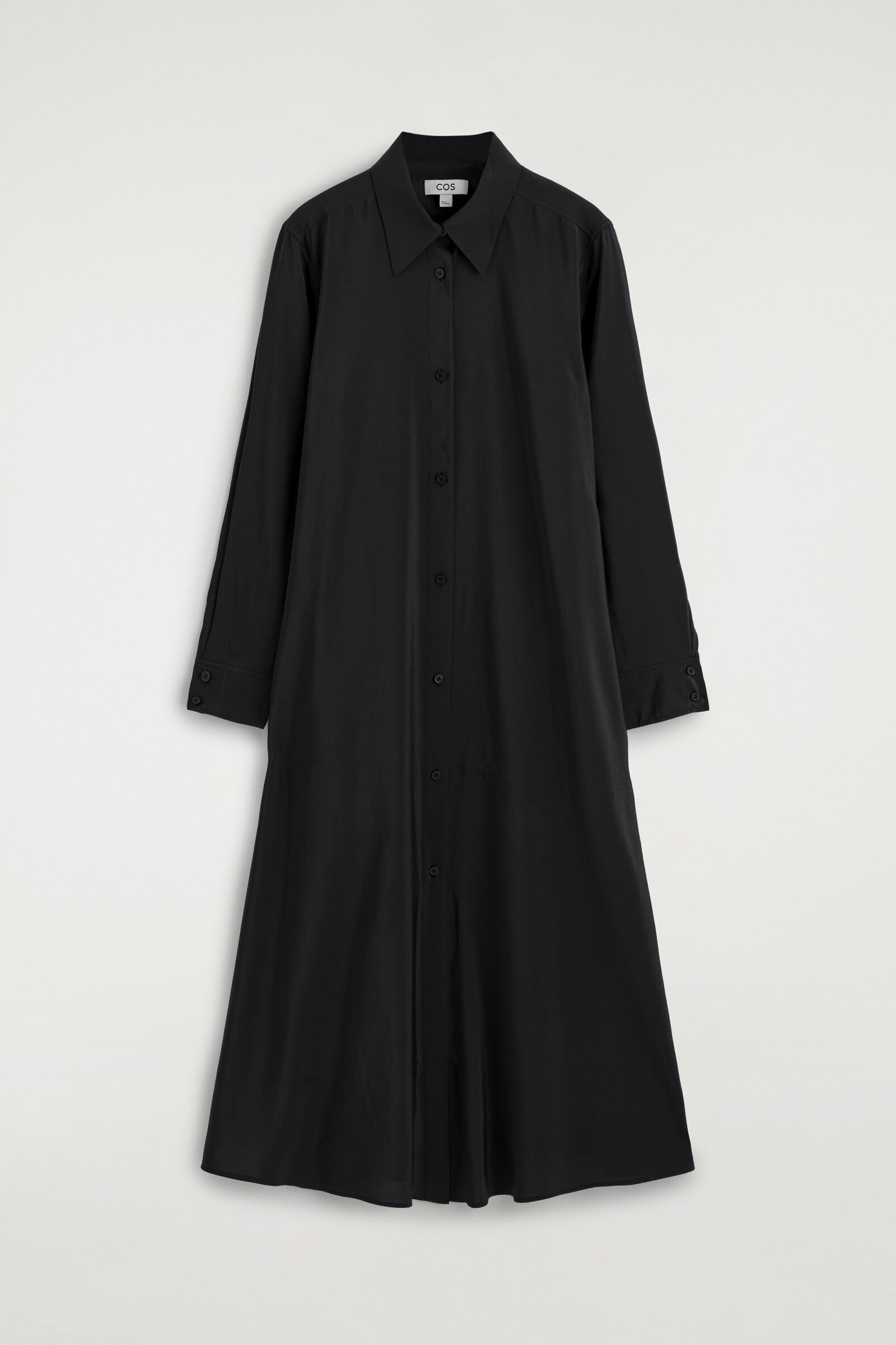 FLUID MIDI SHIRT DRESSBLACK