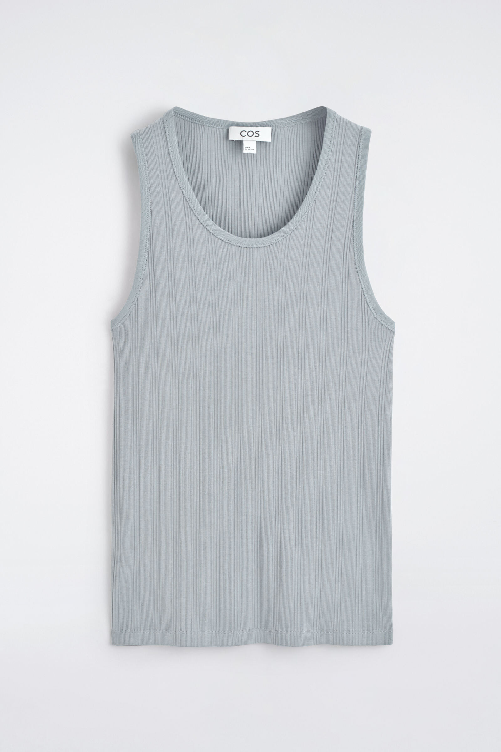 SLIM-FIT WIDE-RIB COTTON TANK TOPGREY