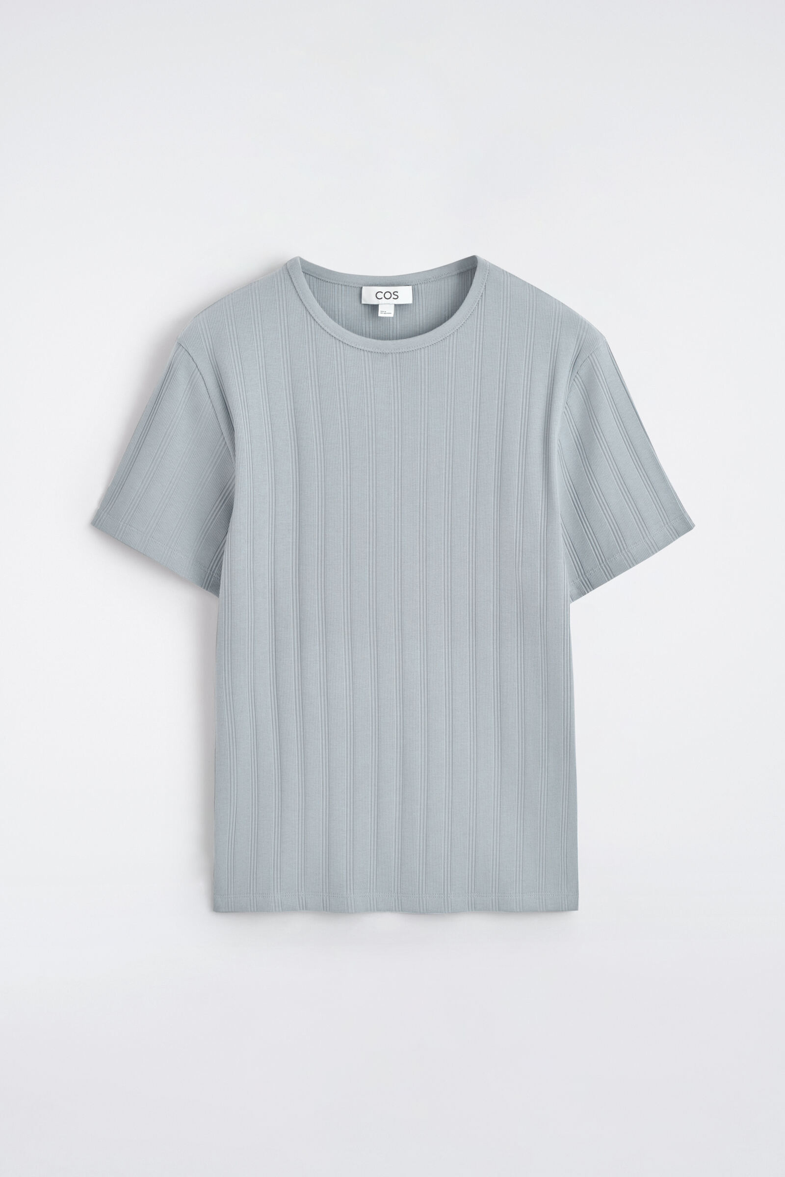 SLIM-FIT WIDE-RIB COTTON T-SHIRTGREY