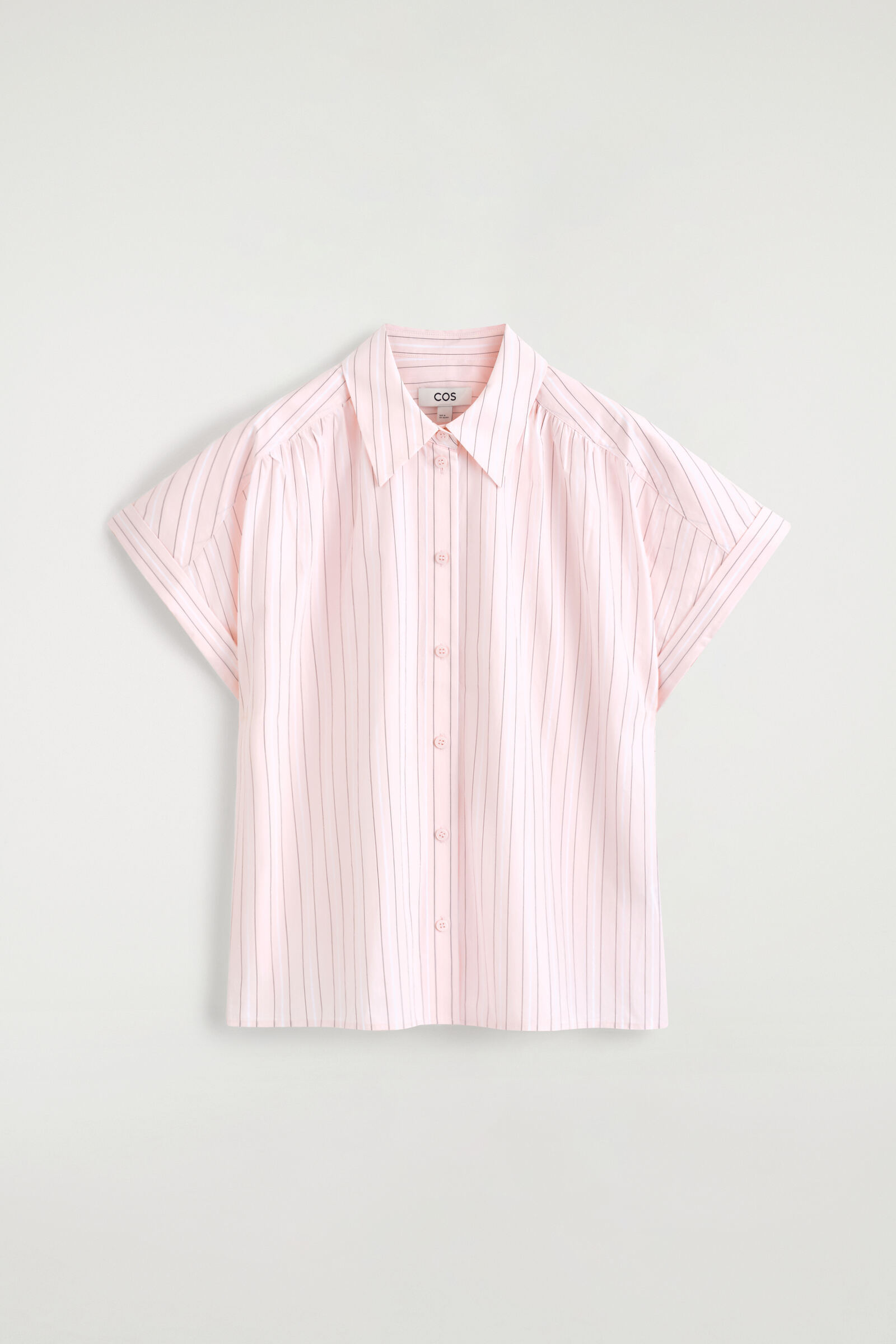 STRIPED SHORT-SLEEVED COTTON SHIRTPINK / STRIPED